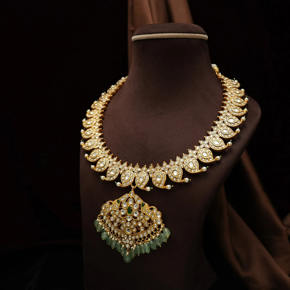 Danutra Reversible Polki Mango Necklace