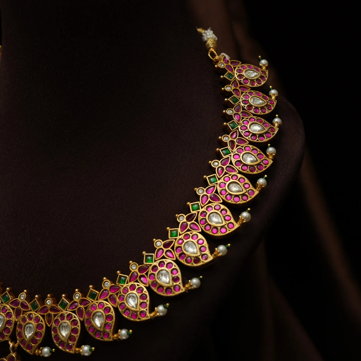 Danutra Reversible Polki Mango Necklace