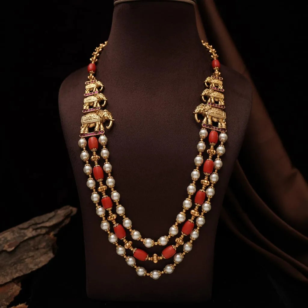 Darika Pearl Coral Necklace