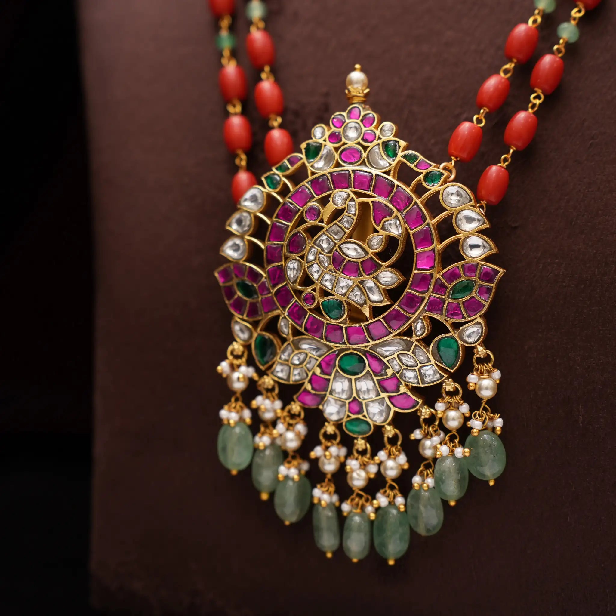 Darshita Beaded Coral Necklace