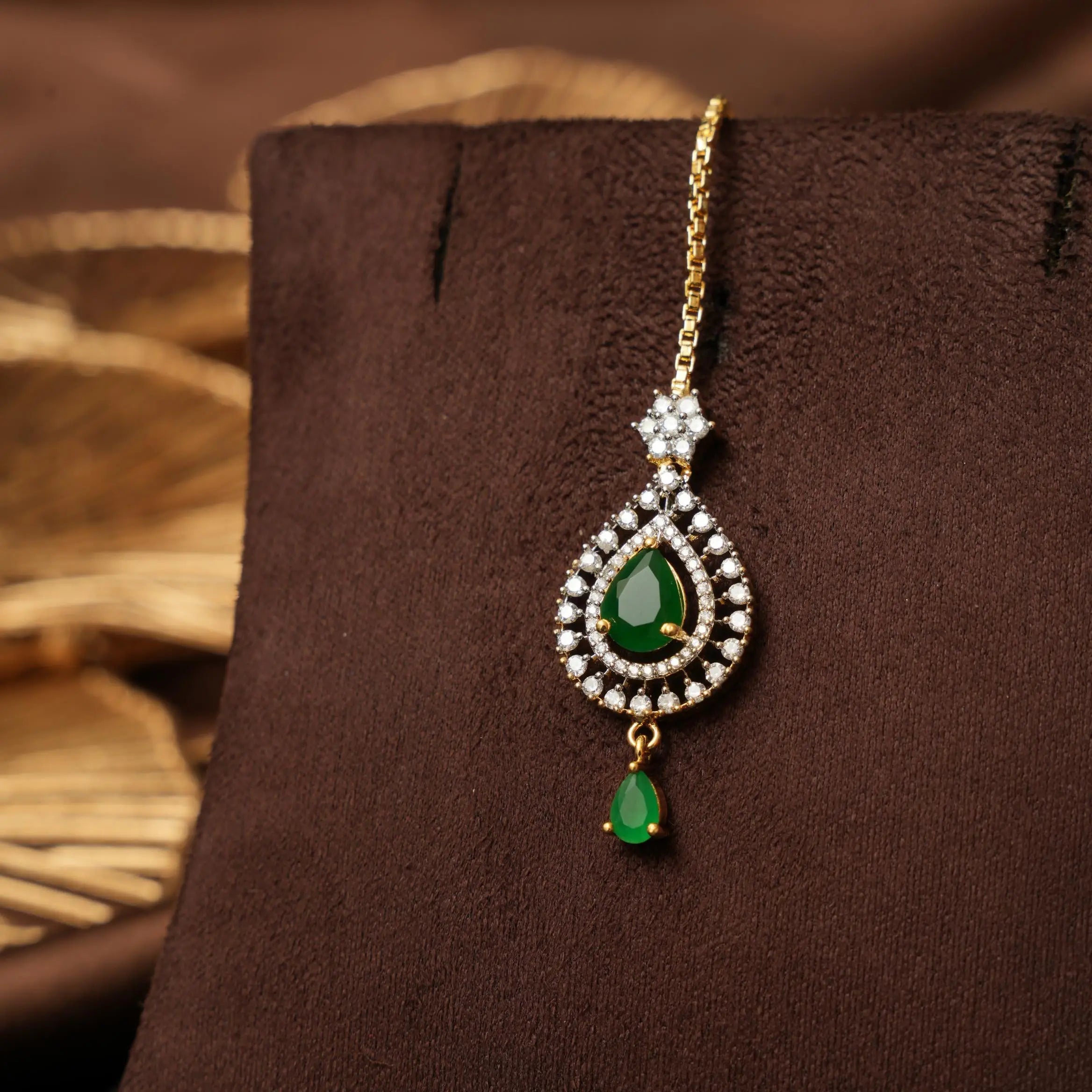 Deeksha Zircon Tikka - Green