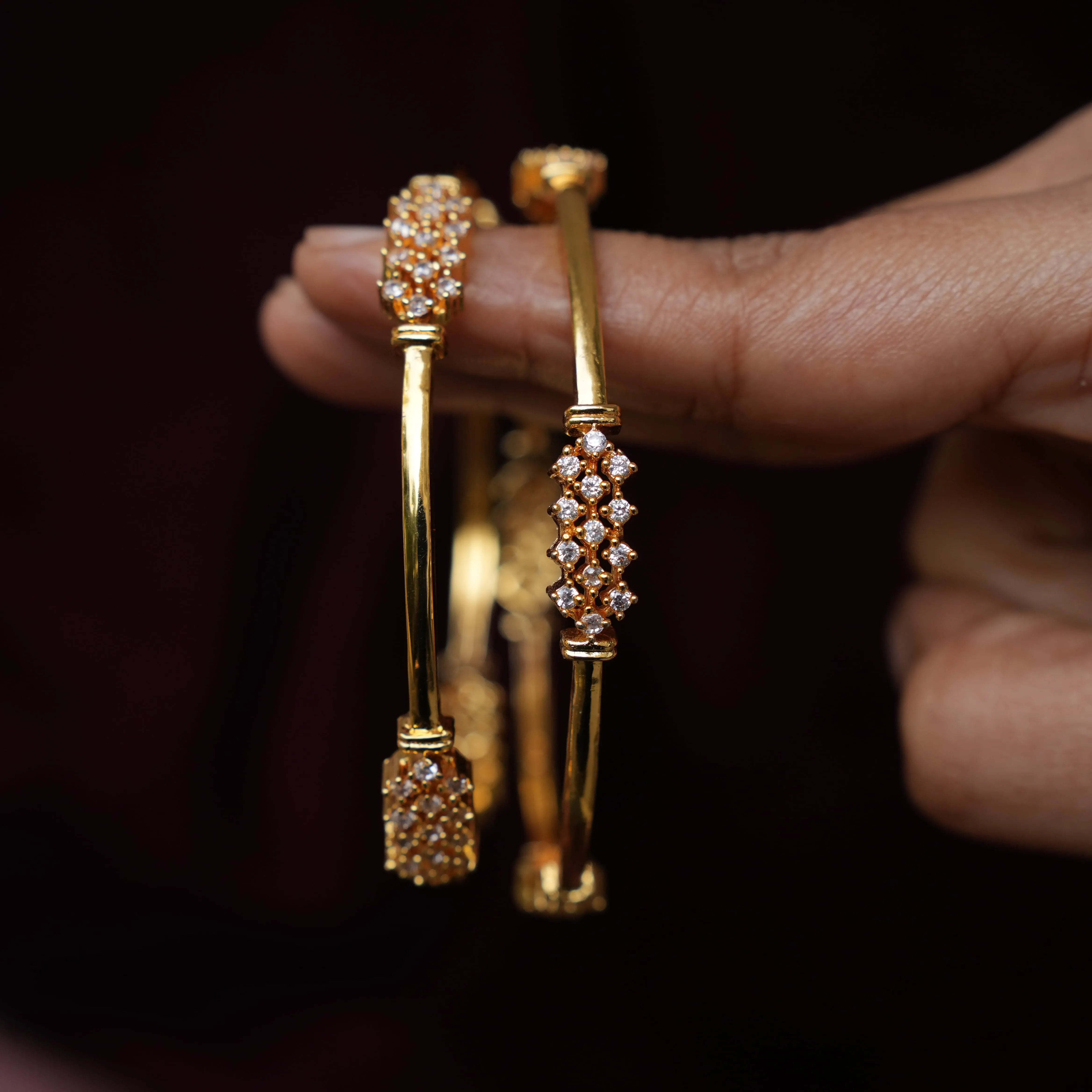 Designer White Stone Bangles