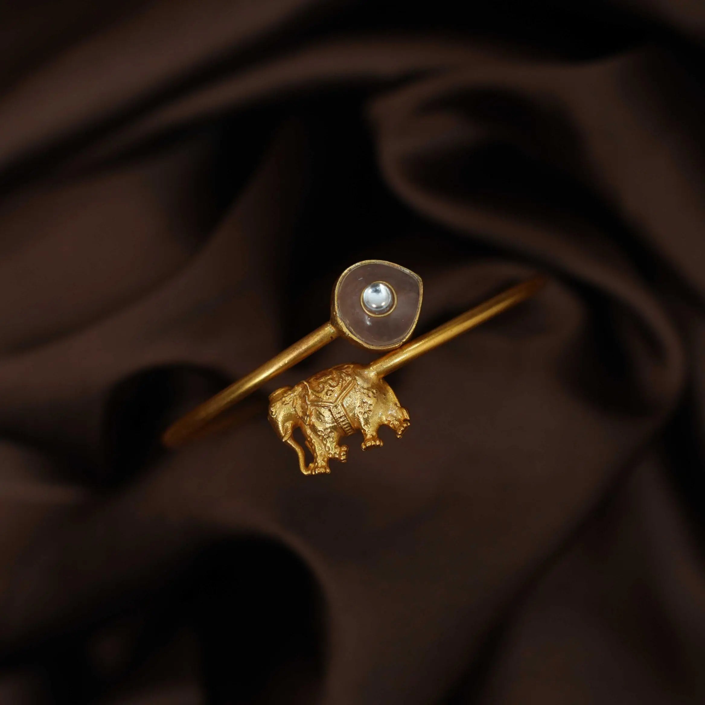 Dhanvika Silver Kada Bangle - Pink