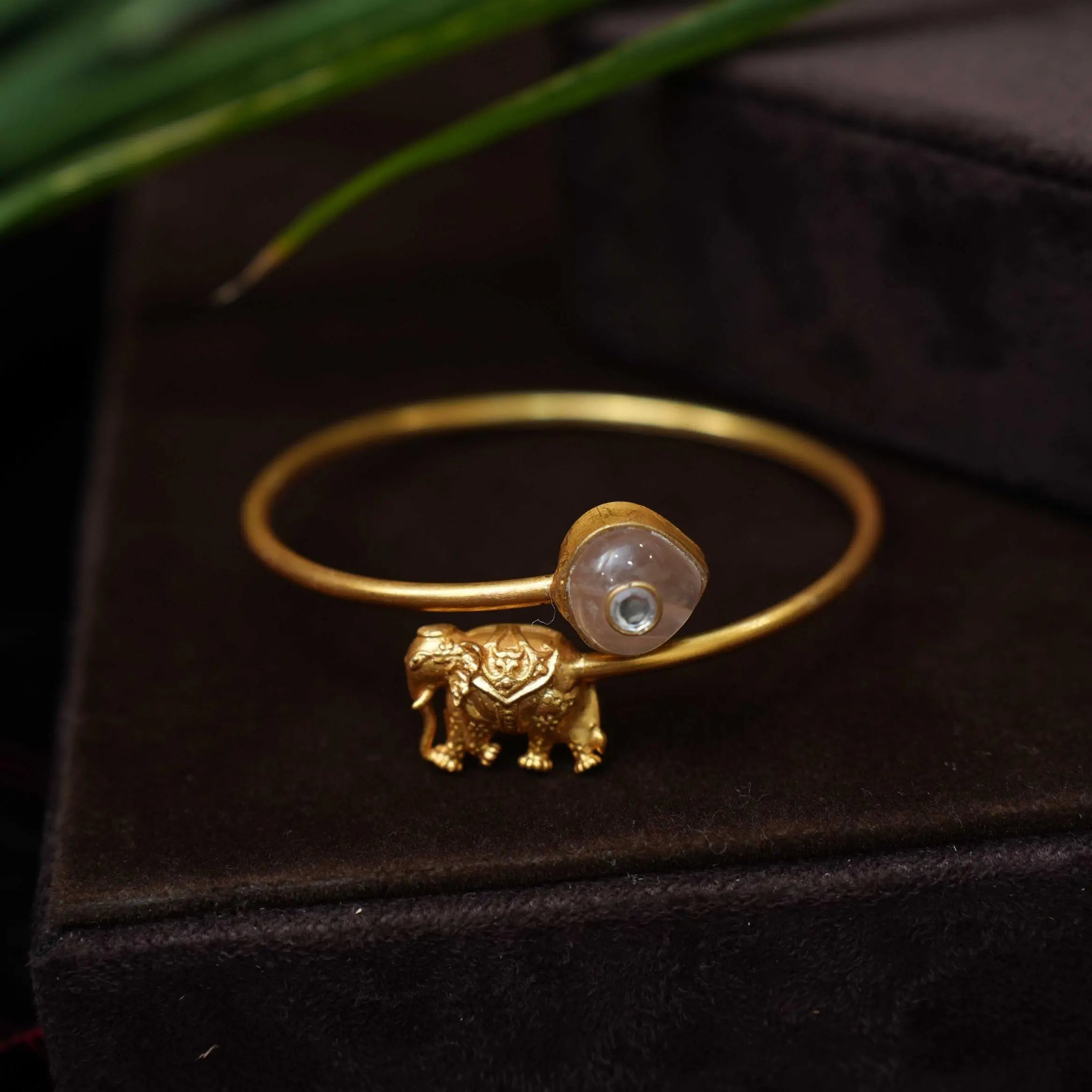 Dhanvika Silver Kada Bangle - Pink