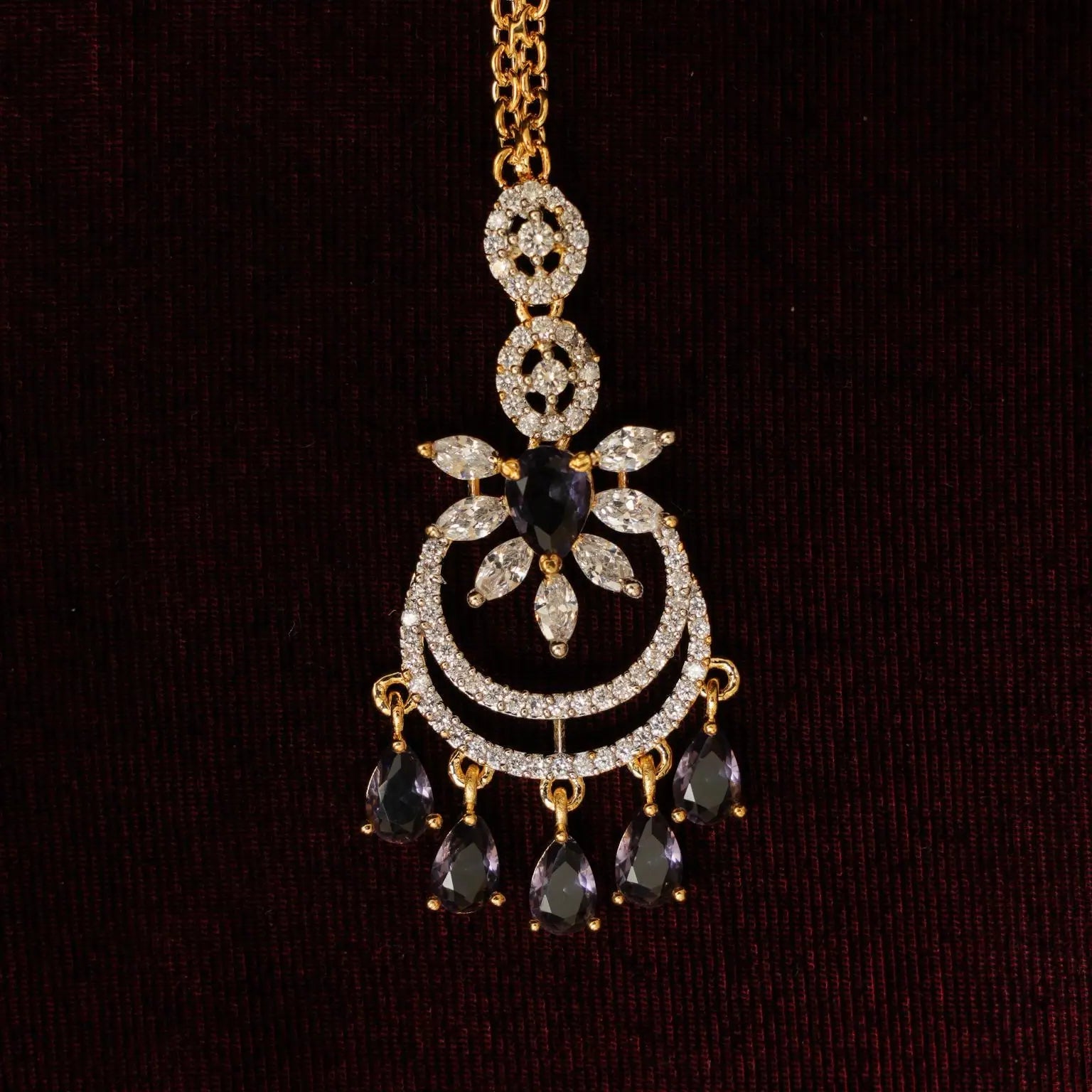 Dharuna Zircon Tikka - Purple