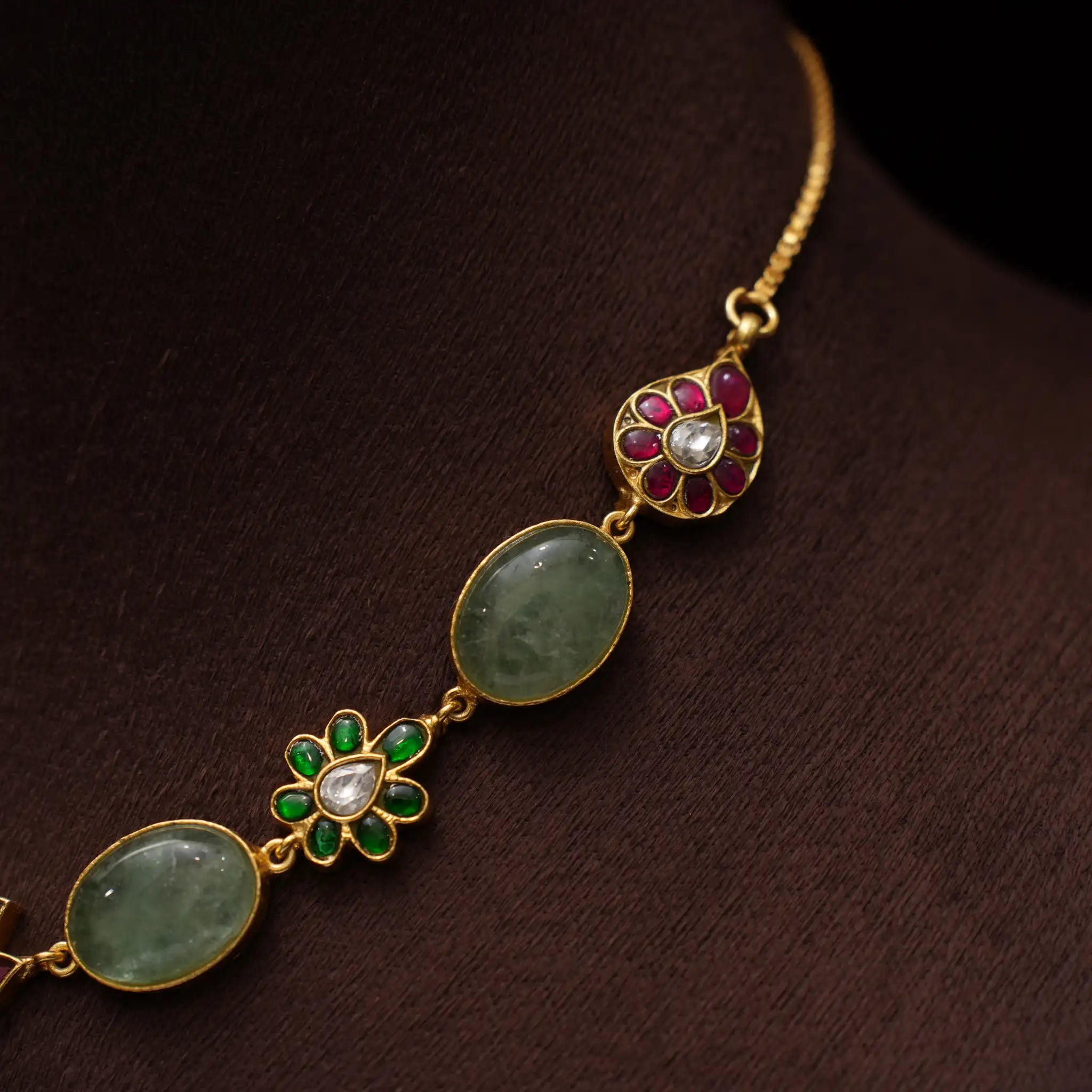 Dhwani Polki Choker - Light Green