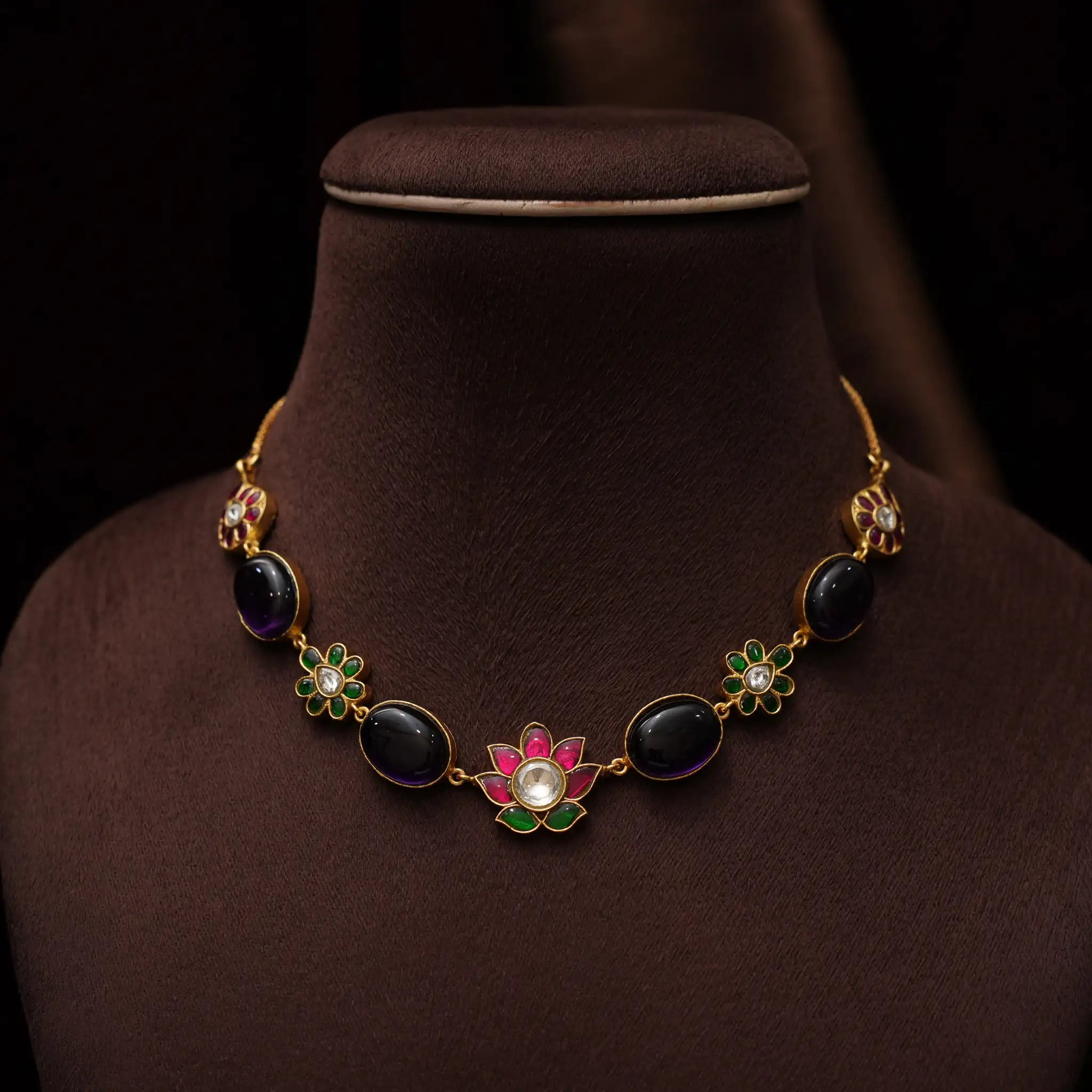 Dhwani Polki Choker - Purple