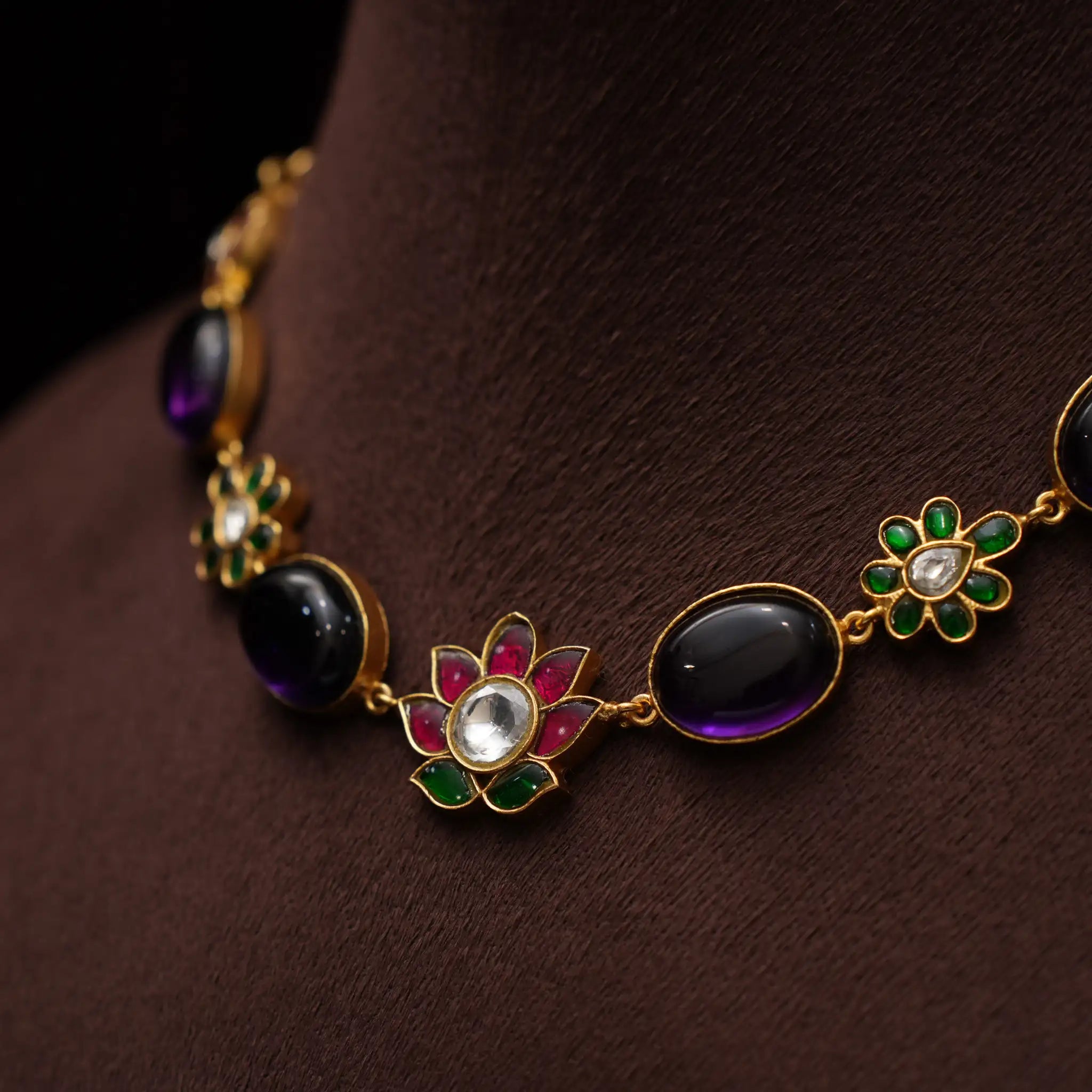 Dhwani Polki Choker - Purple
