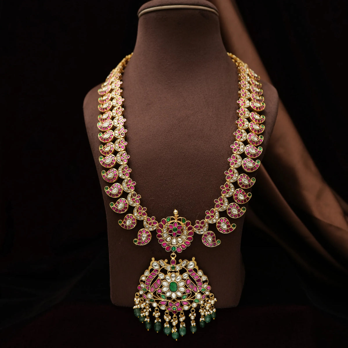 Dhwani Polki Mango Necklace - Long