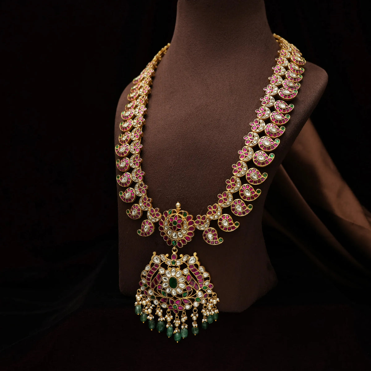 Dhwani Polki Mango Necklace - Long