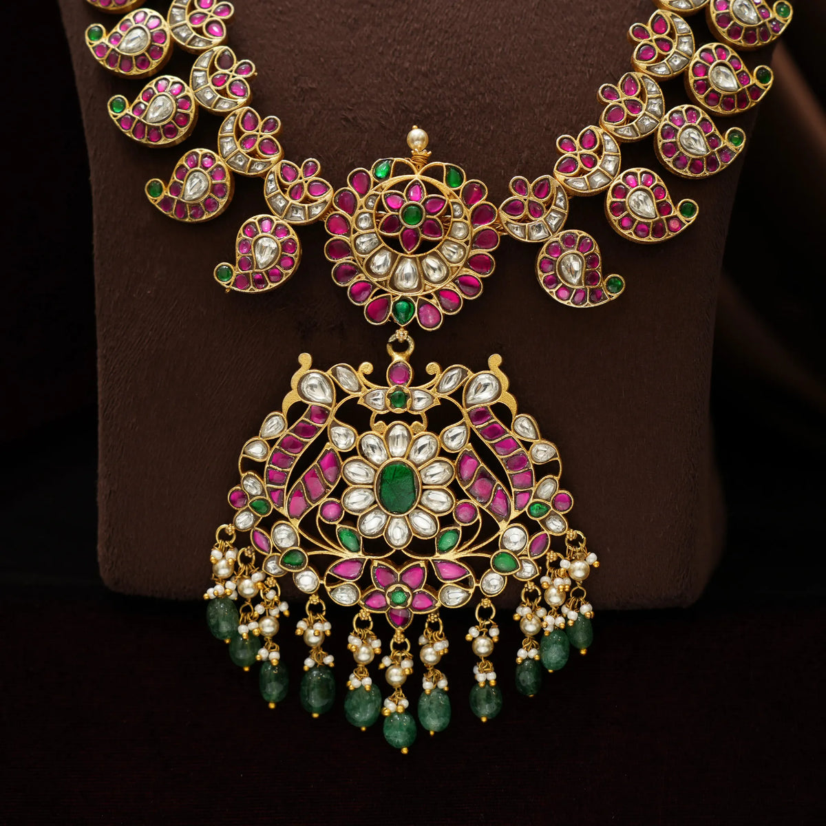 Dhwani Polki Mango Necklace - Long