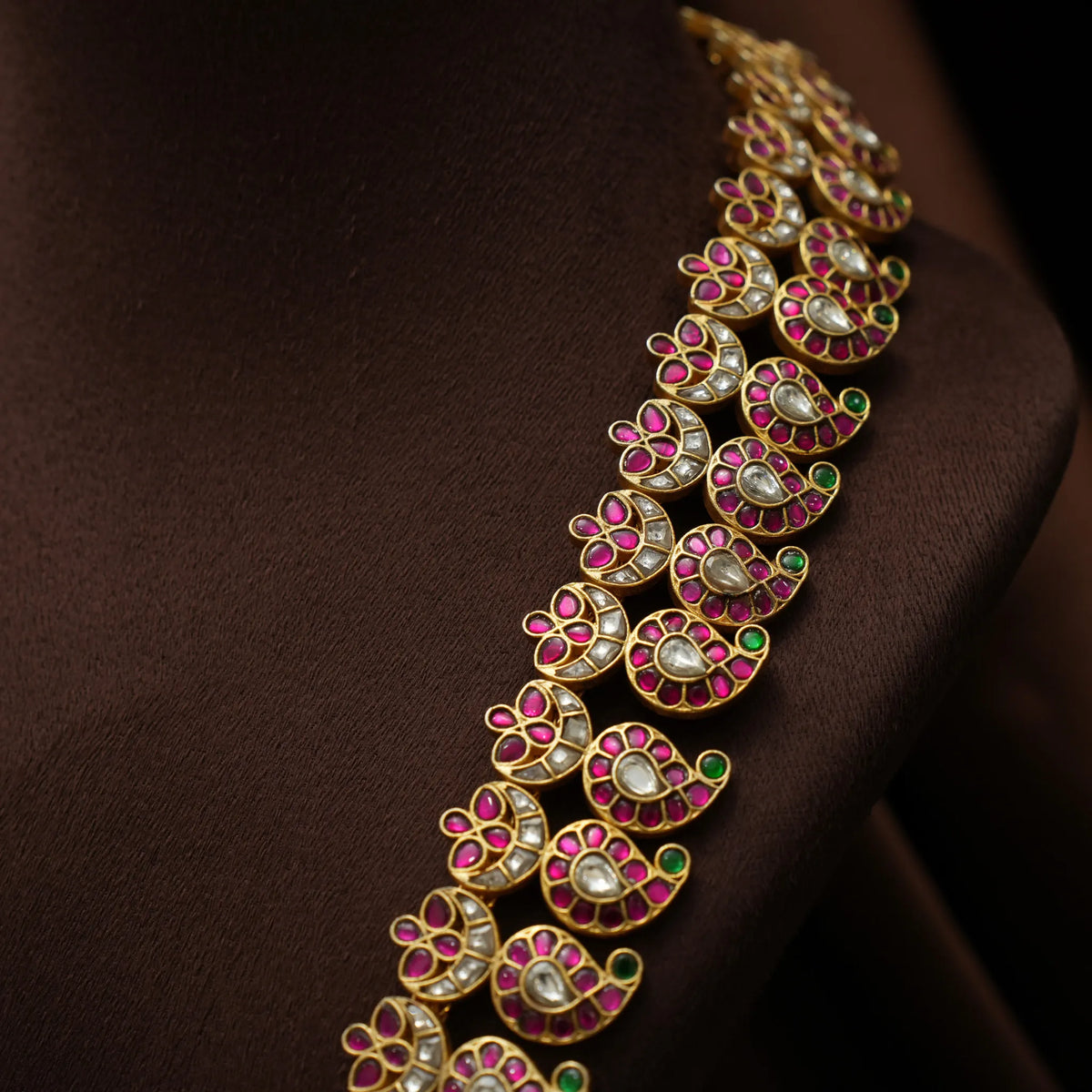 Dhwani Polki Mango Necklace - Long