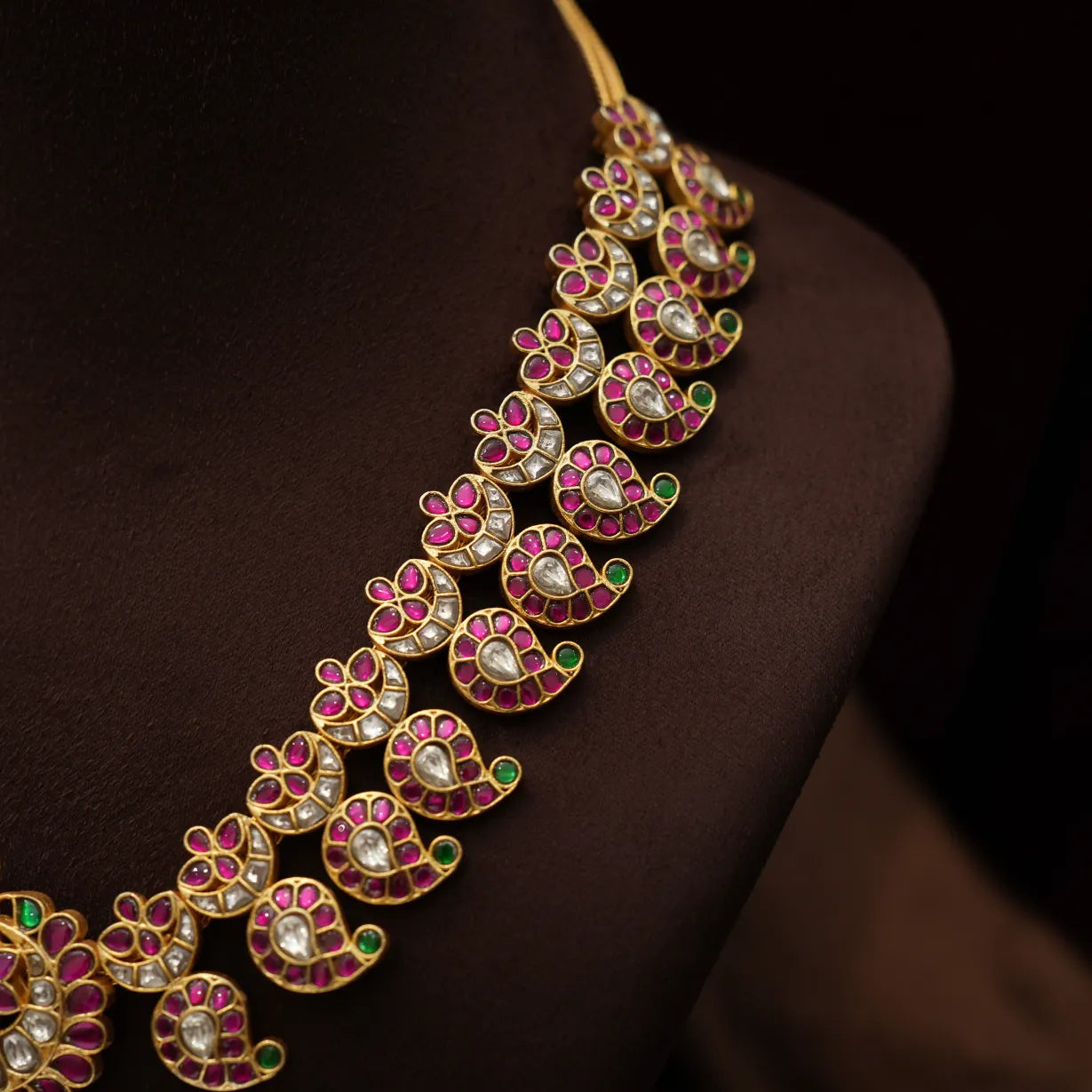 Dhwani Polki Mango Necklace