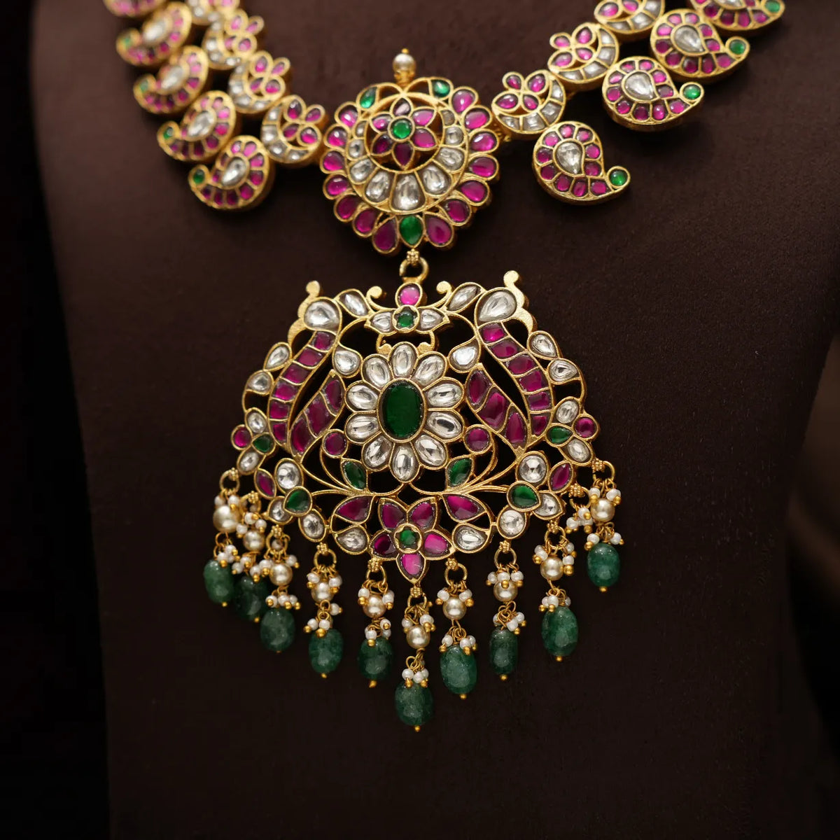 Dhwani Polki Mango Necklace