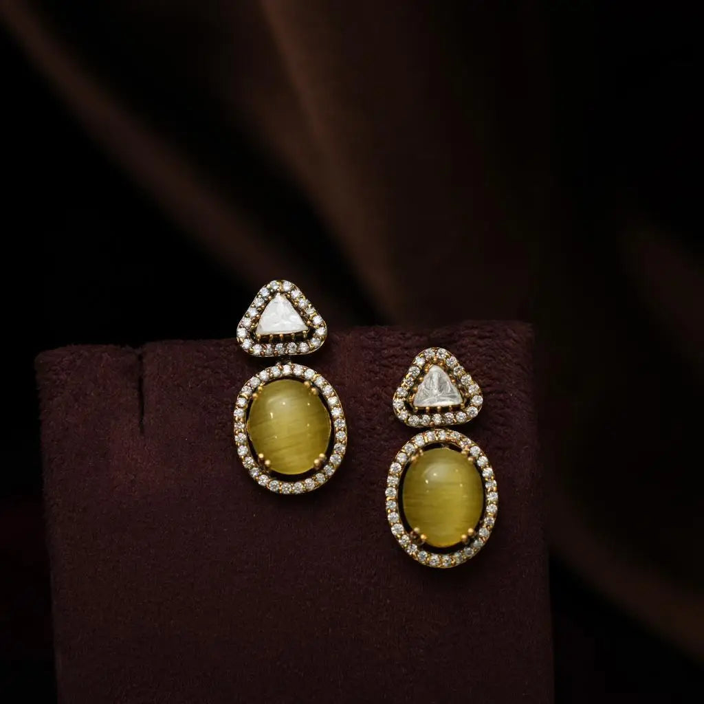 Dikshvi Zircon Hasli Necklace - Yellow