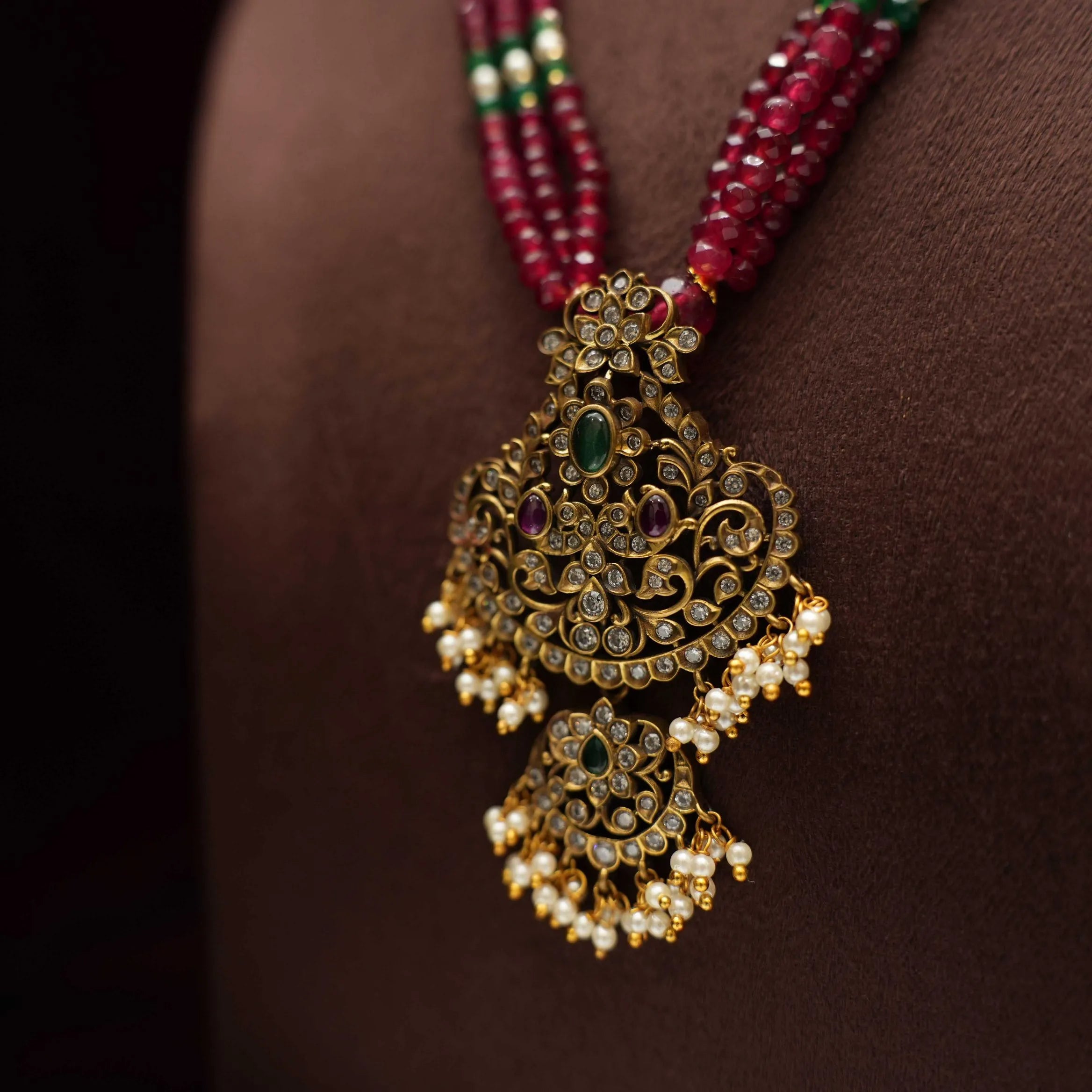 Disa Beaded Victorian Necklace - Rimli Boutique