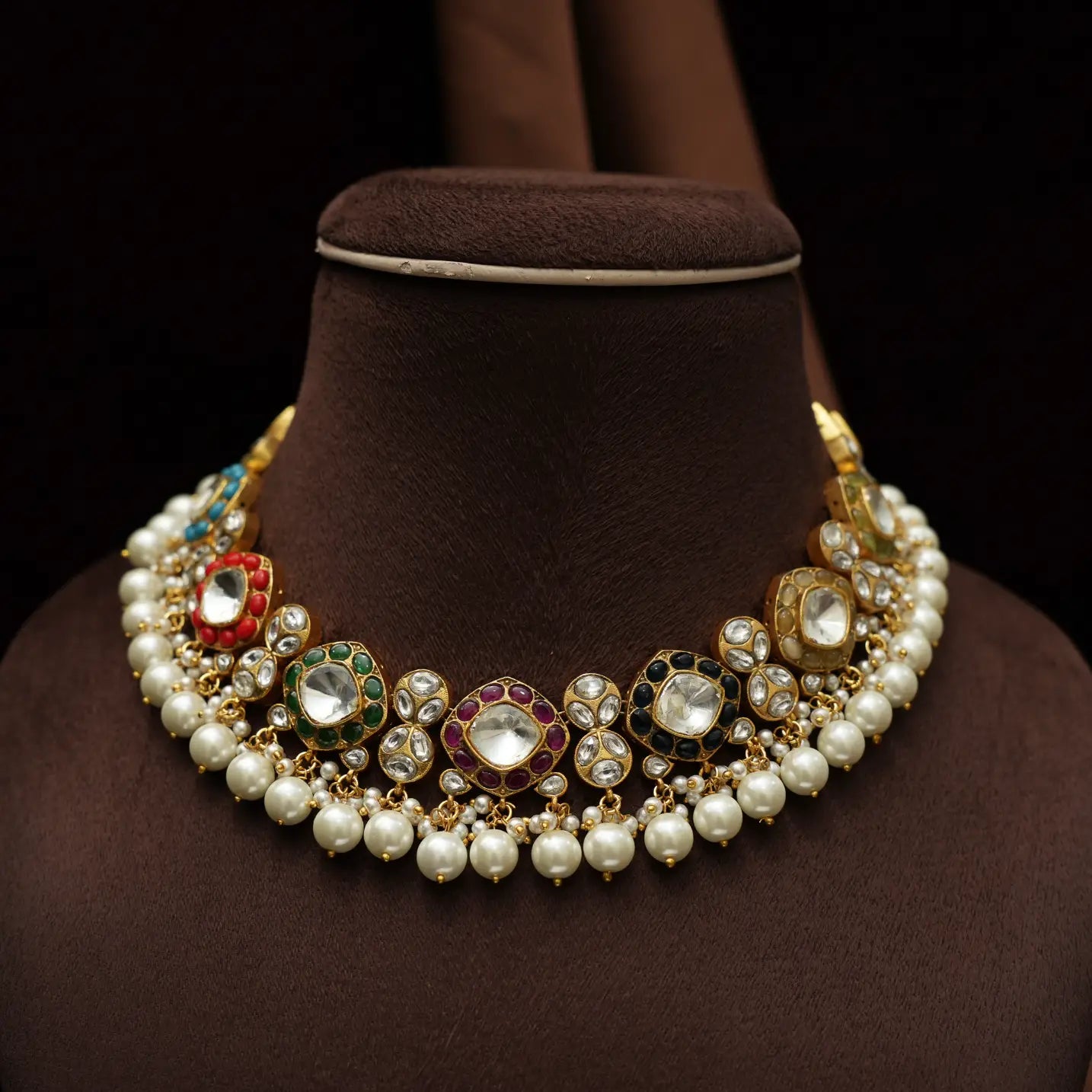 Disha Multicolor Polki Choker - Ivy