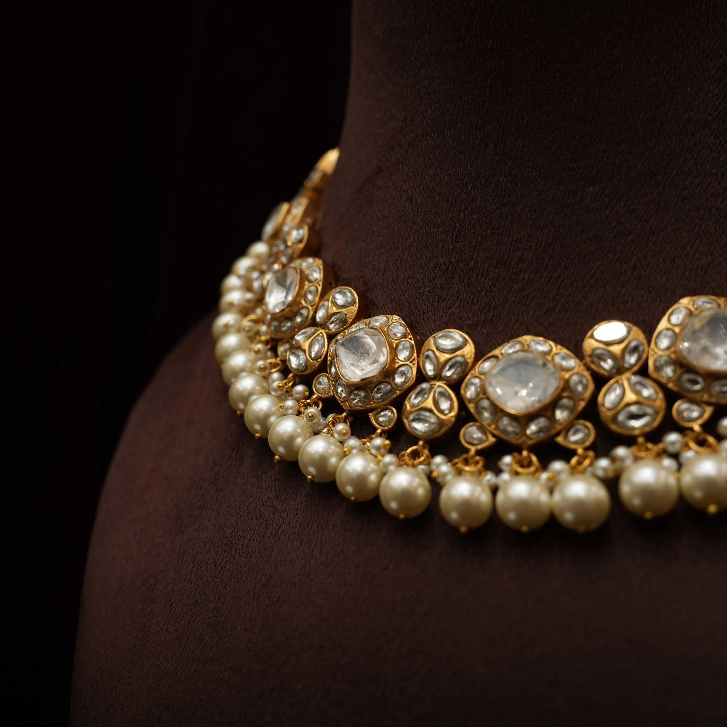 Disha Polki Choker - White