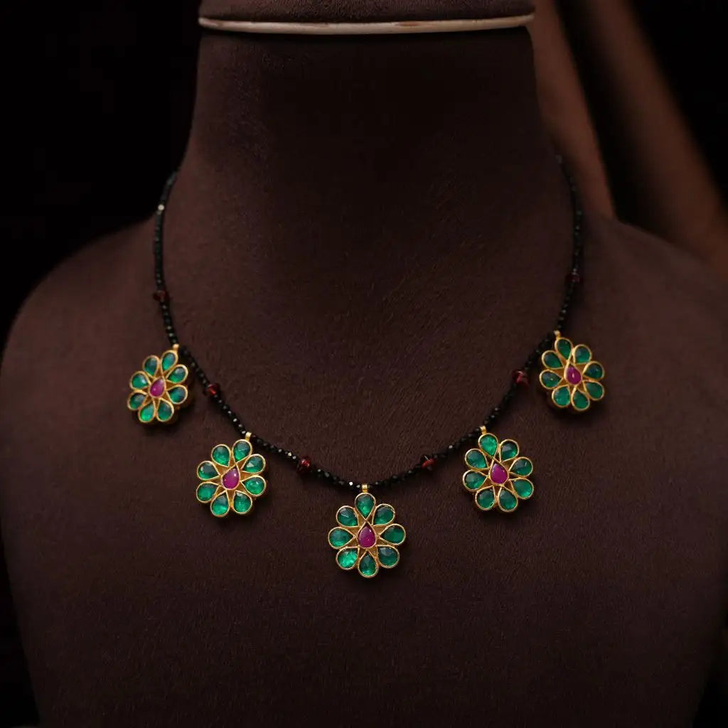 Divya Kemp Beaded Necklace - Green