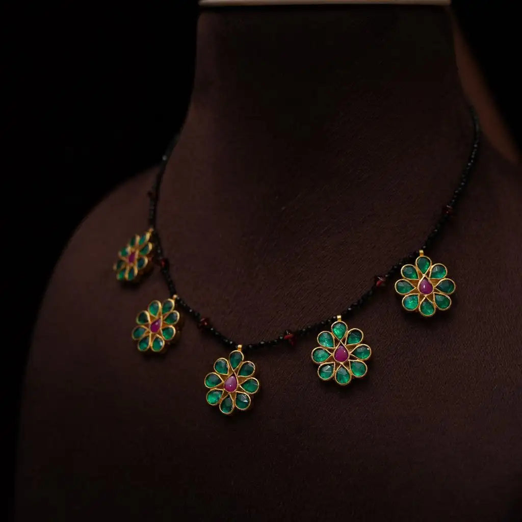 Divya Kemp Beaded Necklace - Green