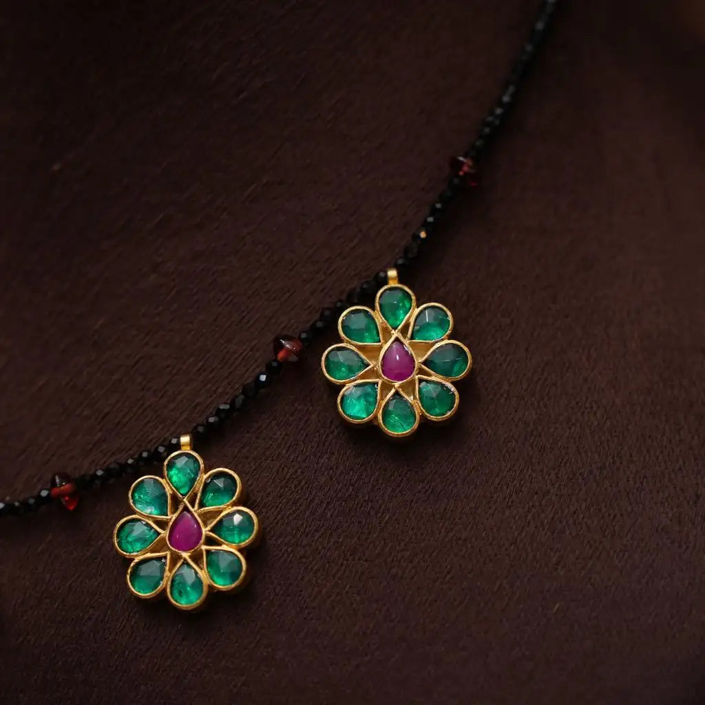Divya Kemp Beaded Necklace - Green