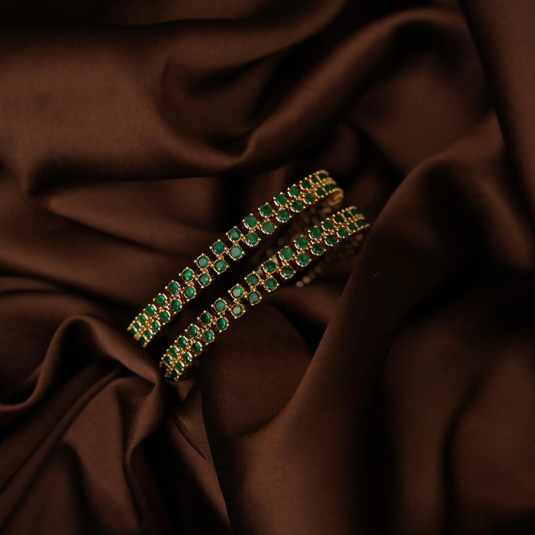 Diya Zircon Bangles - Green
