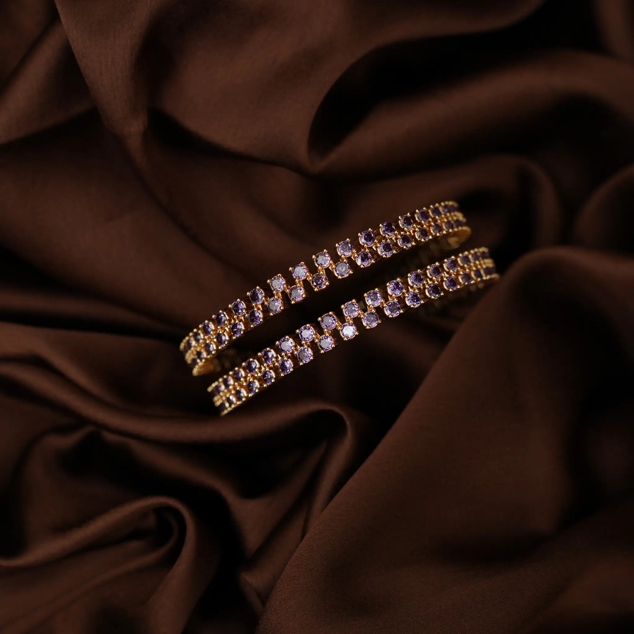 Diya Zircon Bangles - Purple