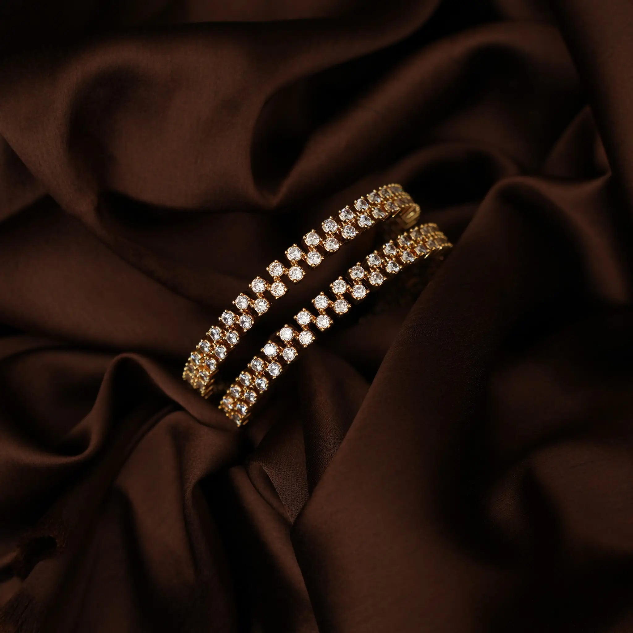 Diya Zircon Bangles - White