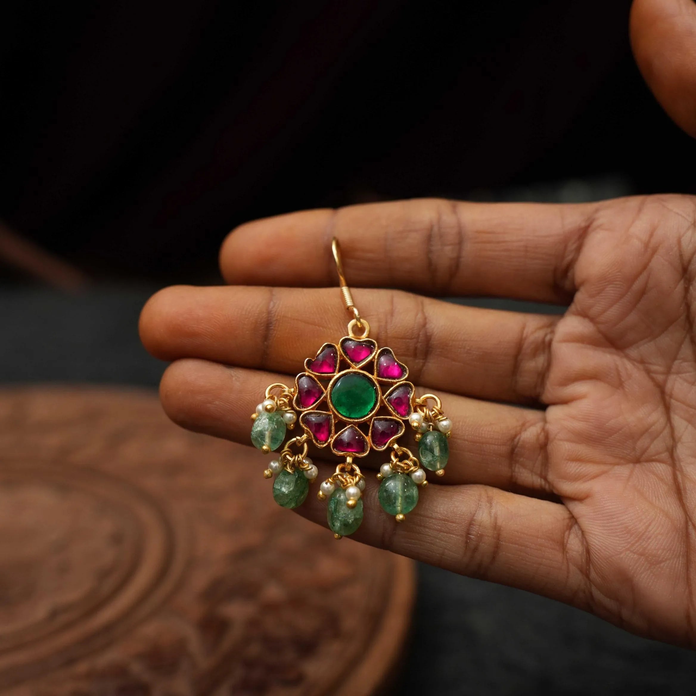 Doyel Silver Hoop Earrings - Reddish Pink