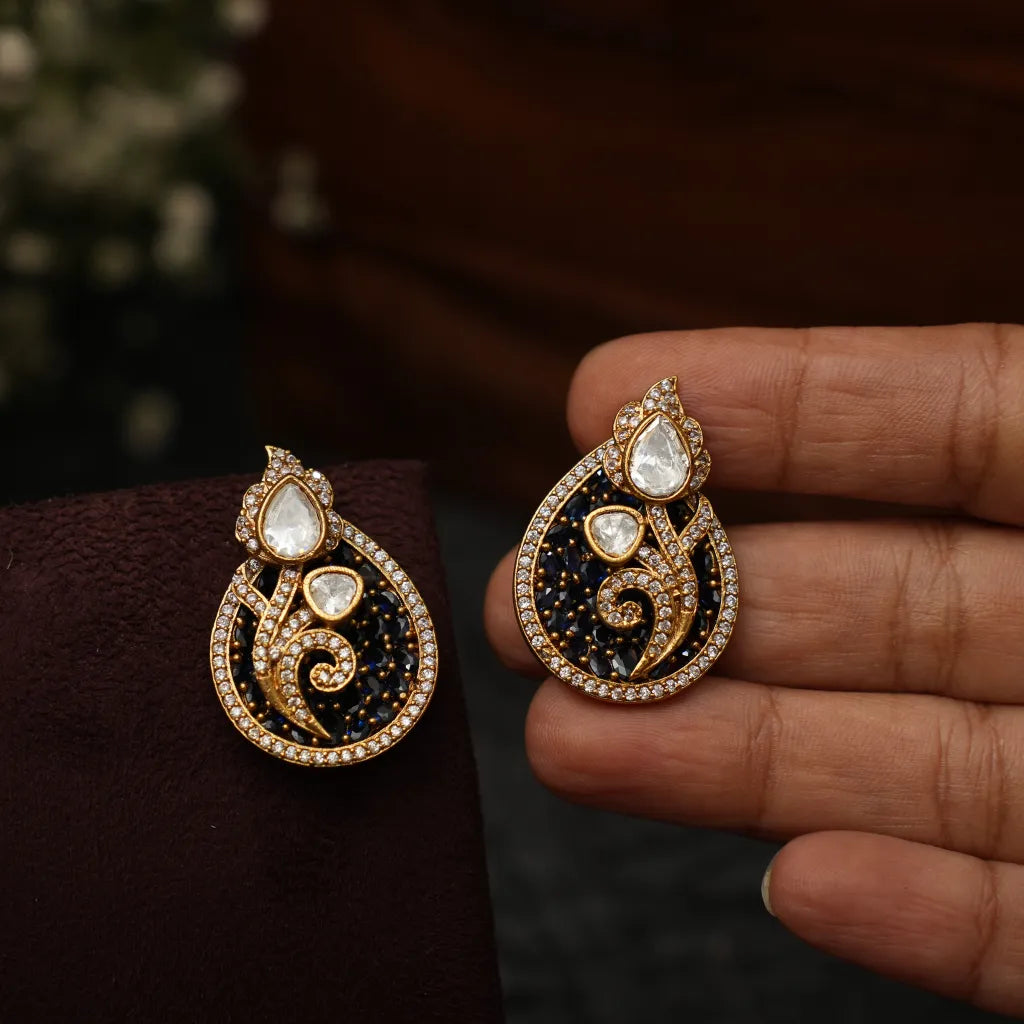 Druhi Polki Ear Stud - Blue