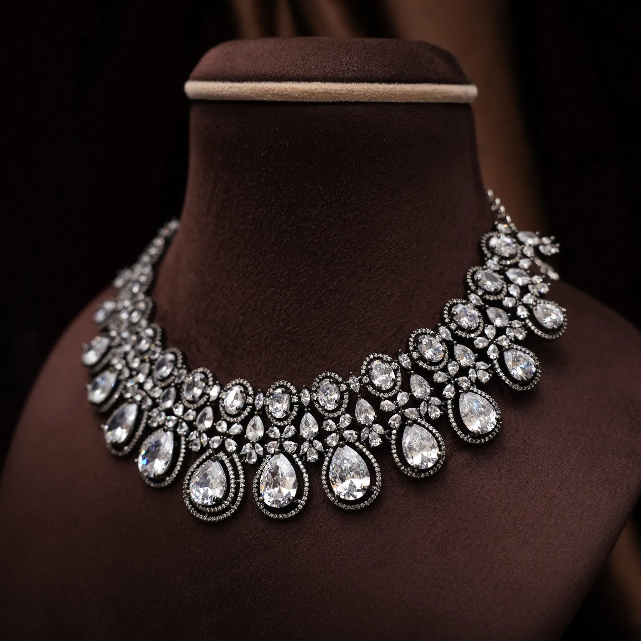 Dulice Zircon Necklace - Dual Tone