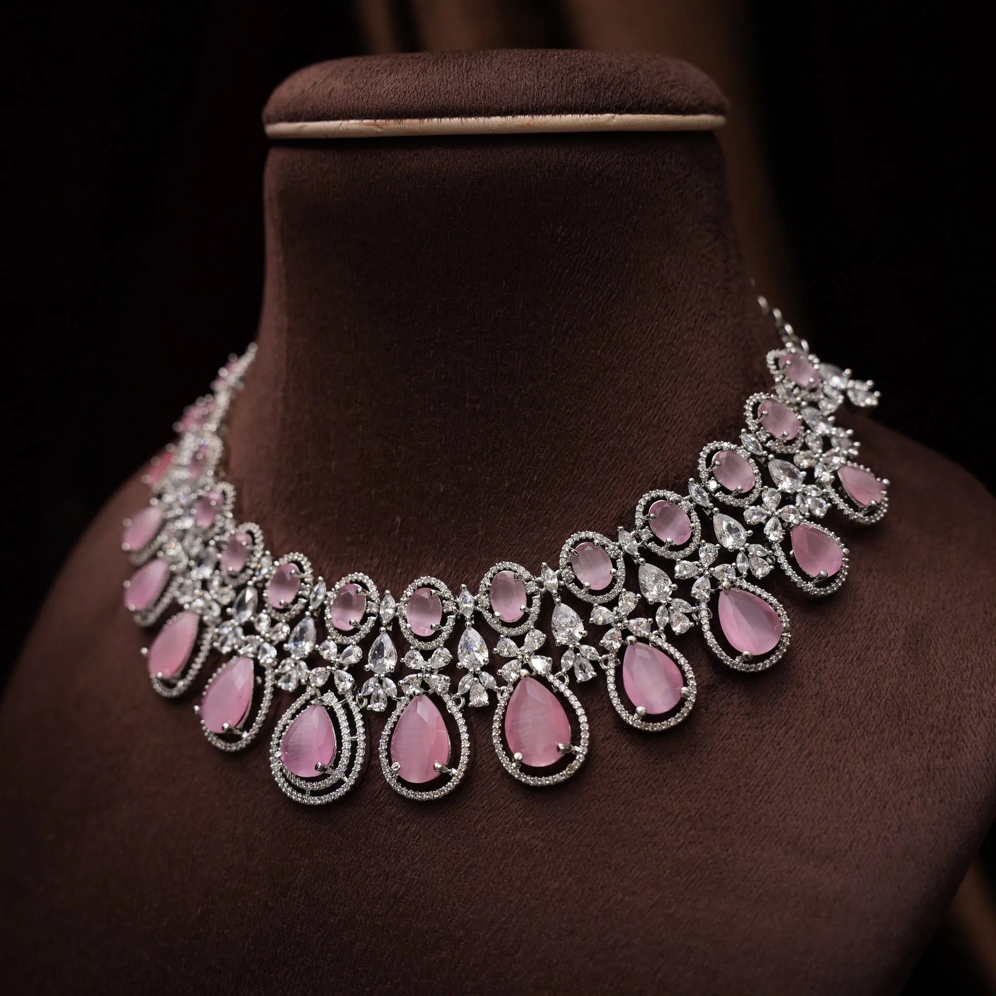 Dulice Zircon Necklace - Pink