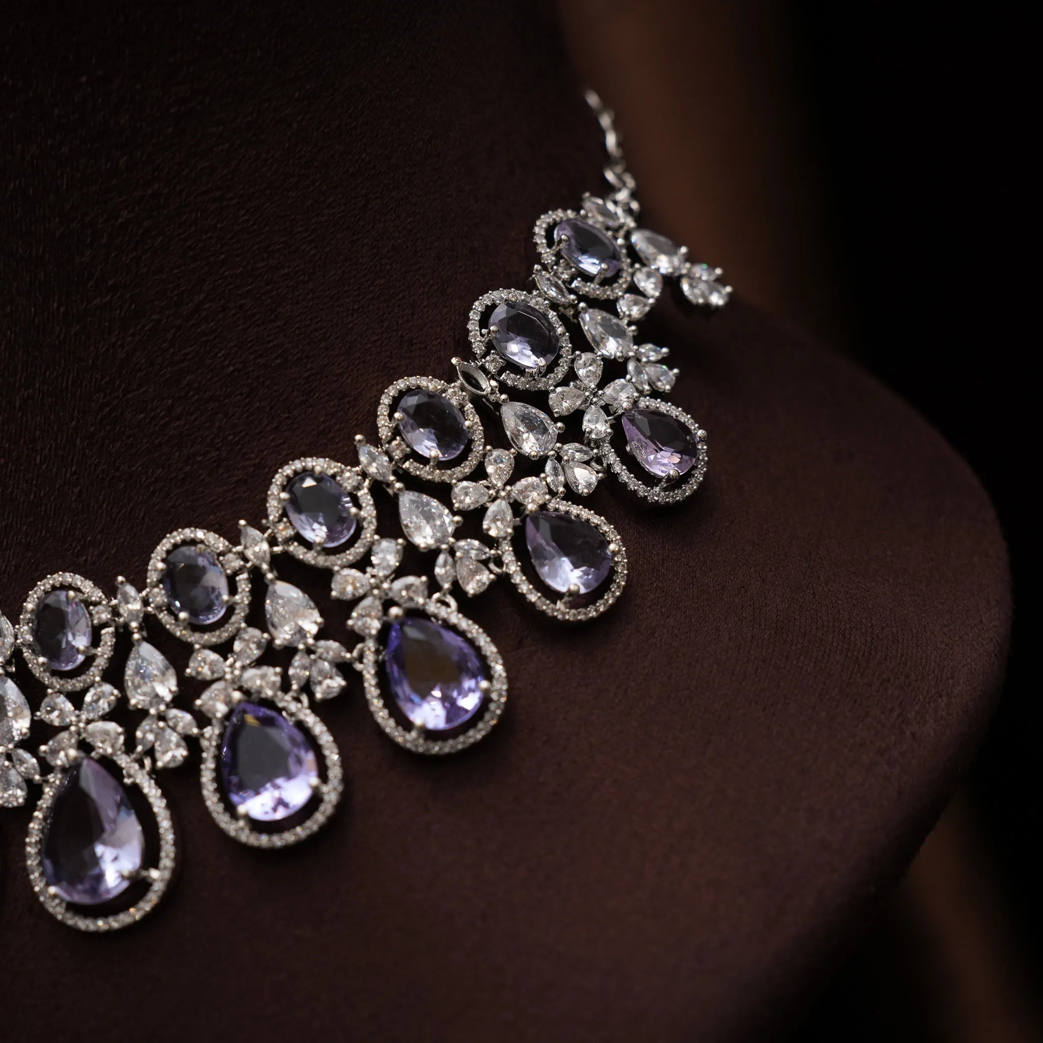 Dulice Zircon Necklace - Purple