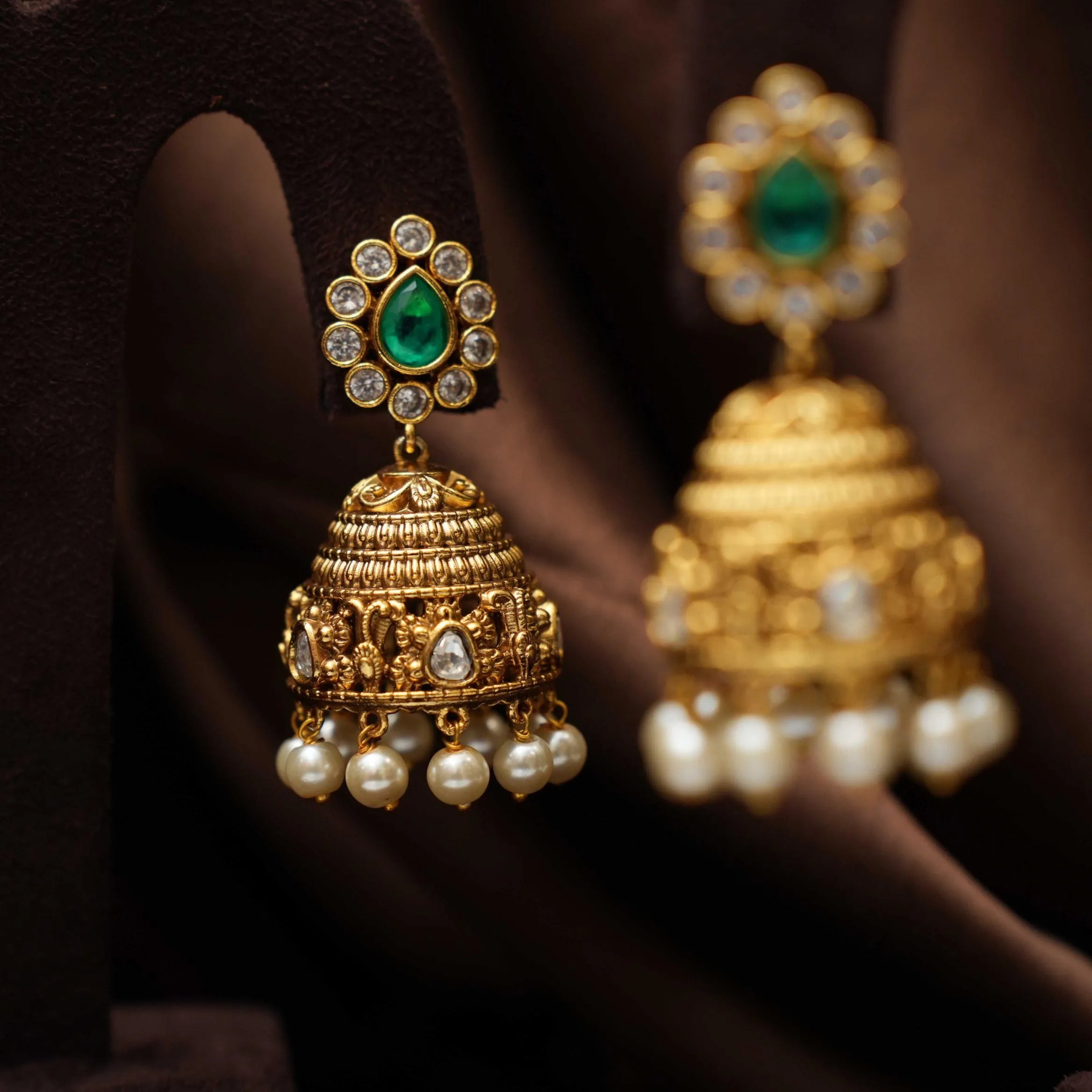 Durga Antique Jhumka Earrings