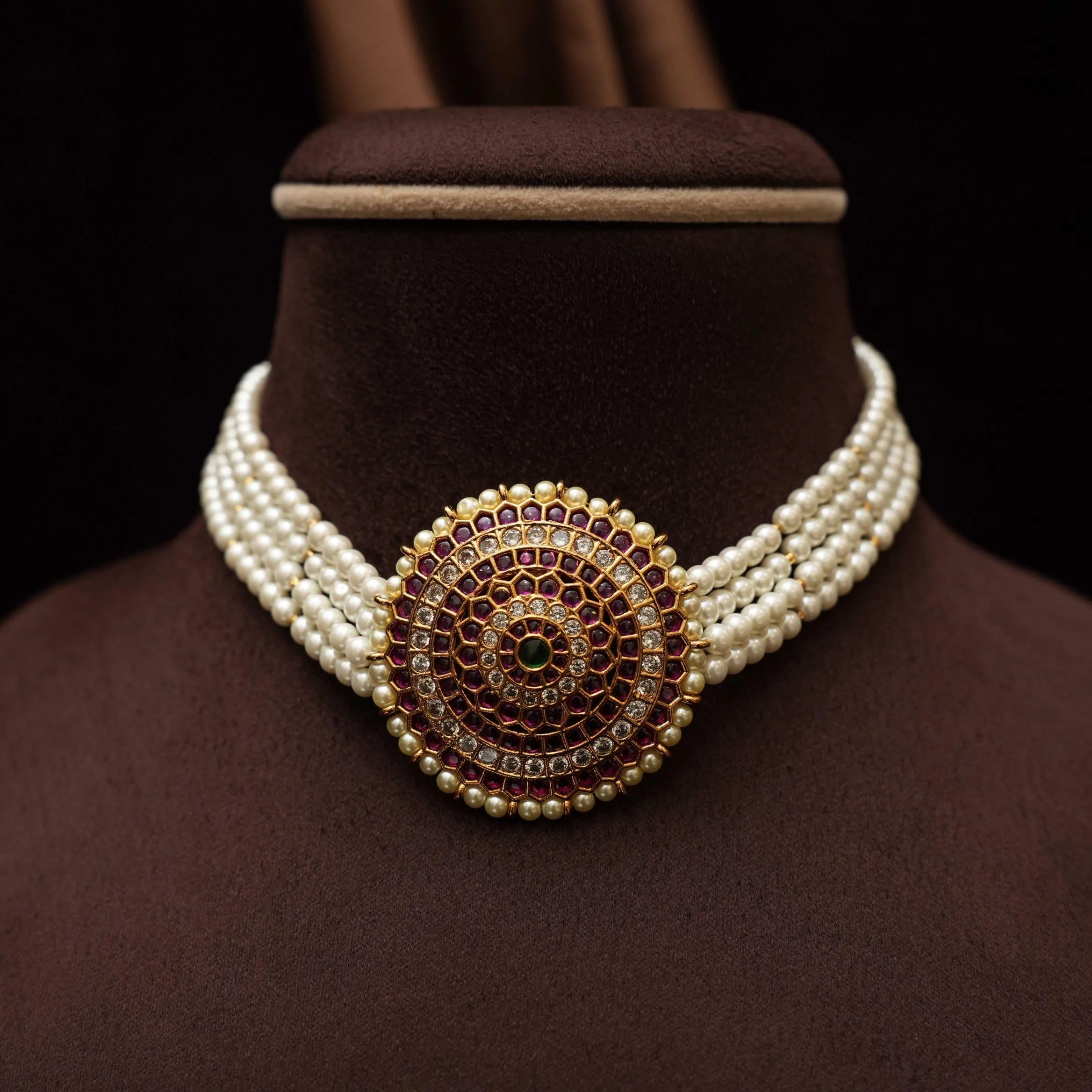 Eijaz Beaded Choker - Red