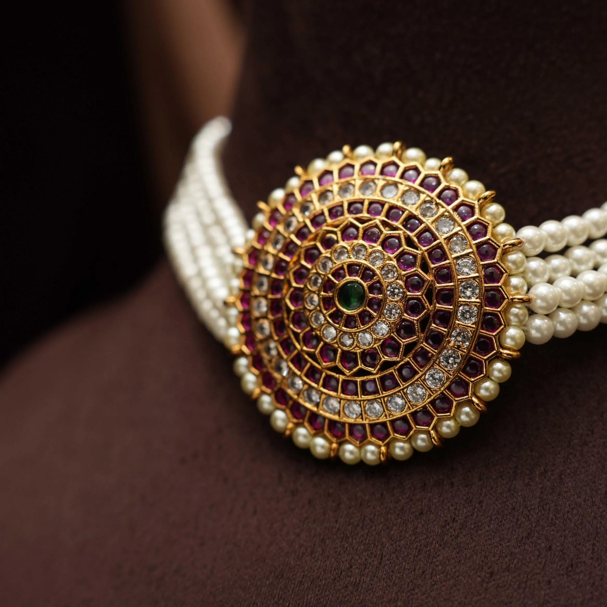 Eijaz Beaded Choker - Red