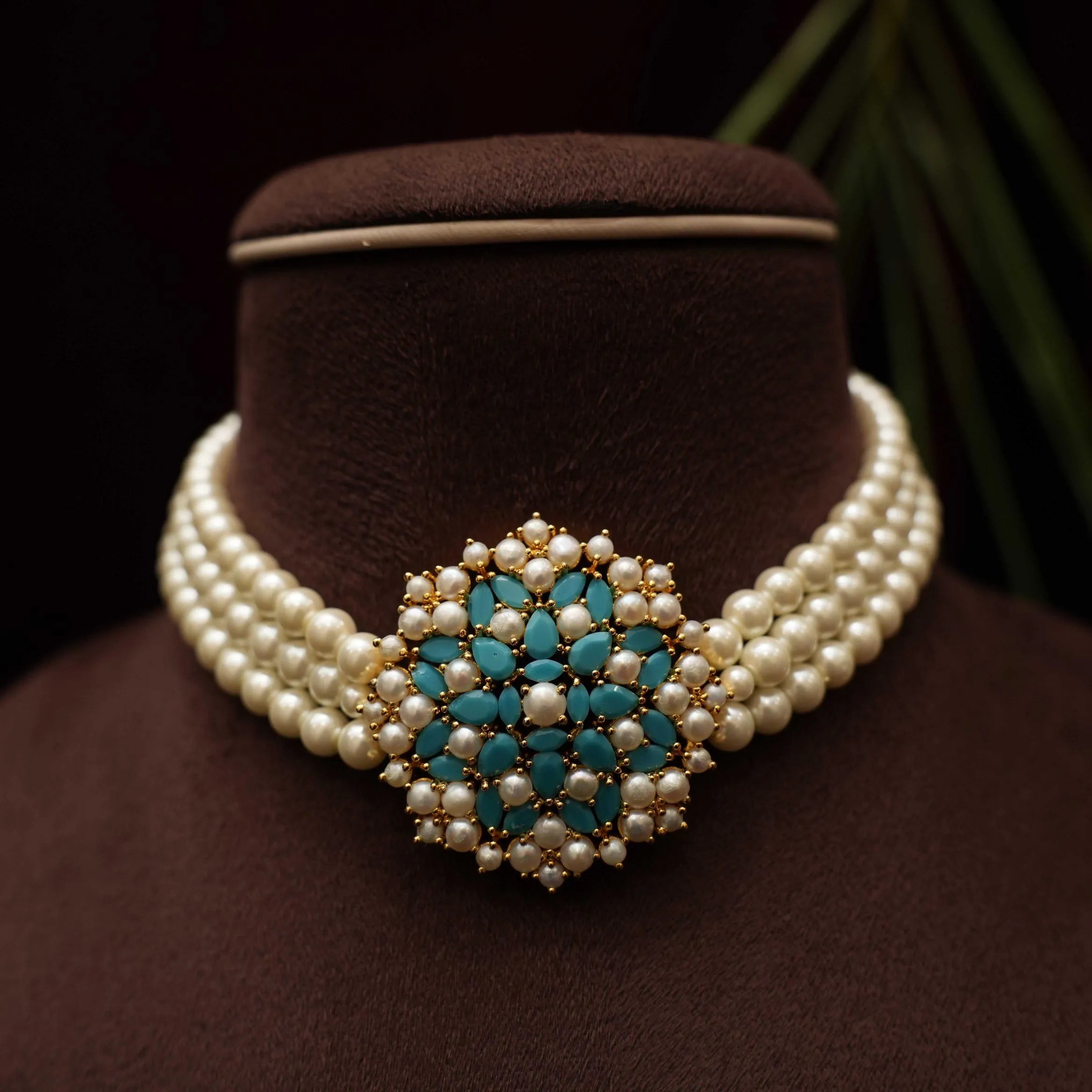Eijaz Beaded Choker - Turquoise - Rimli Boutique