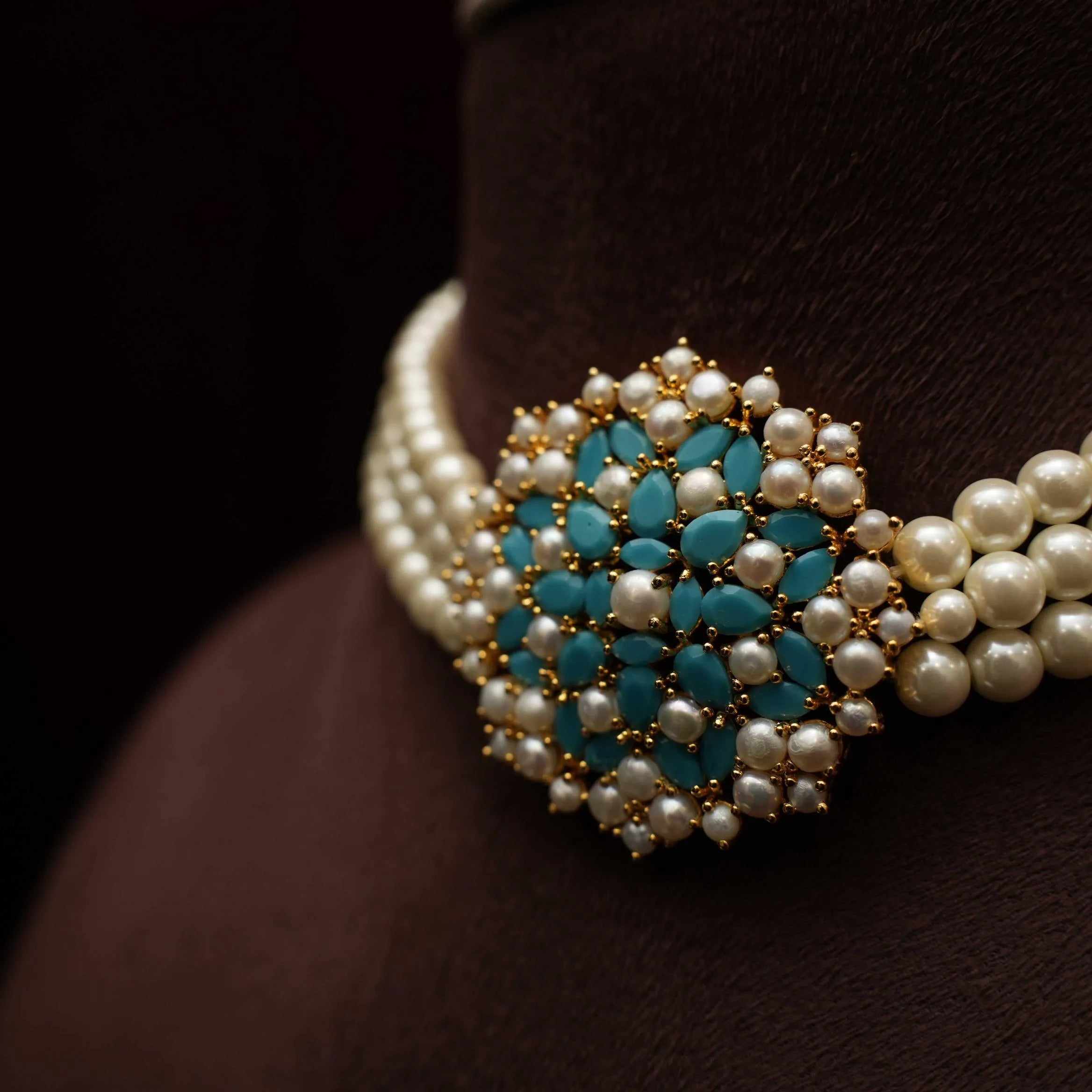 Eijaz Beaded Choker - Turquoise - Rimli Boutique