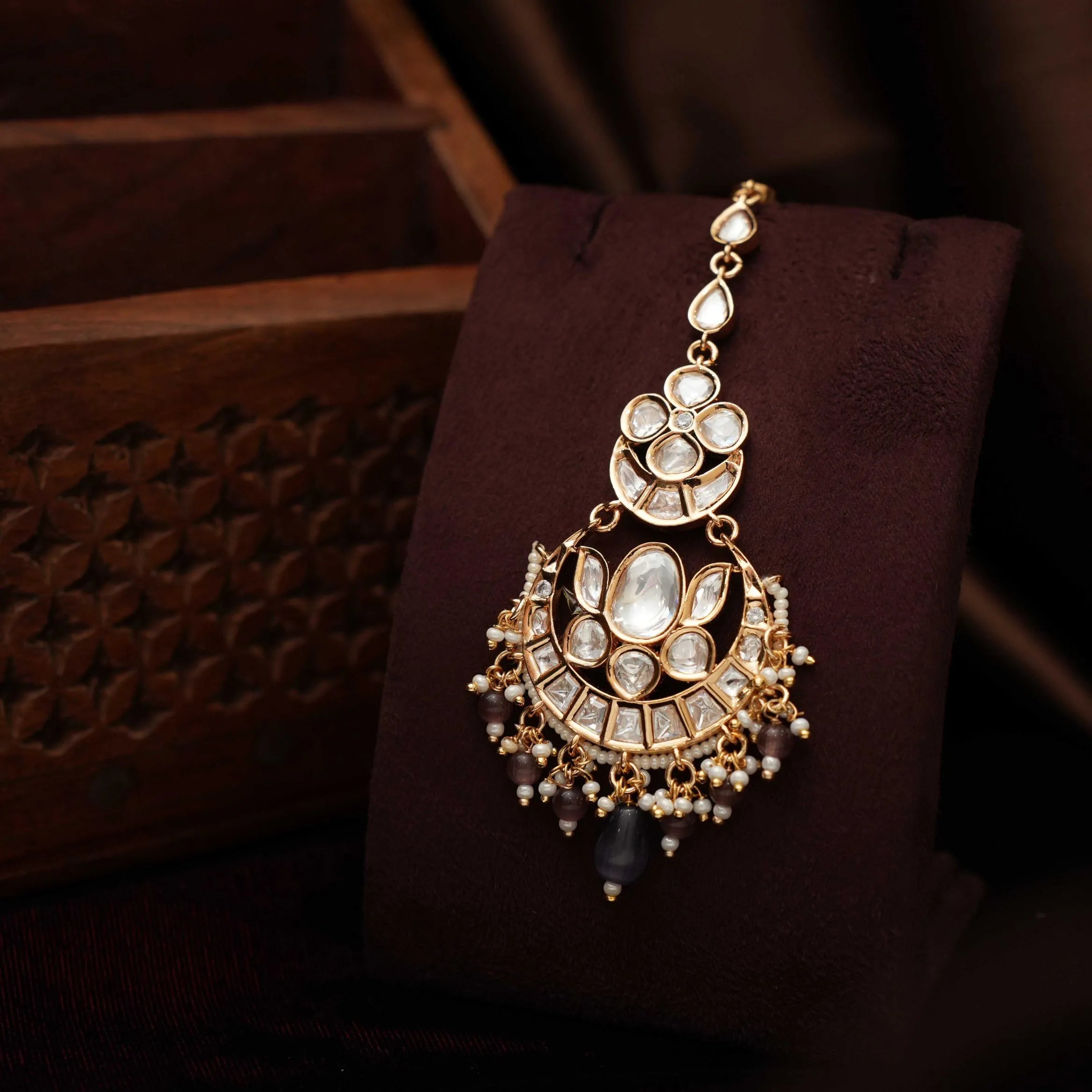 Eisha Polki Tikka - Purple