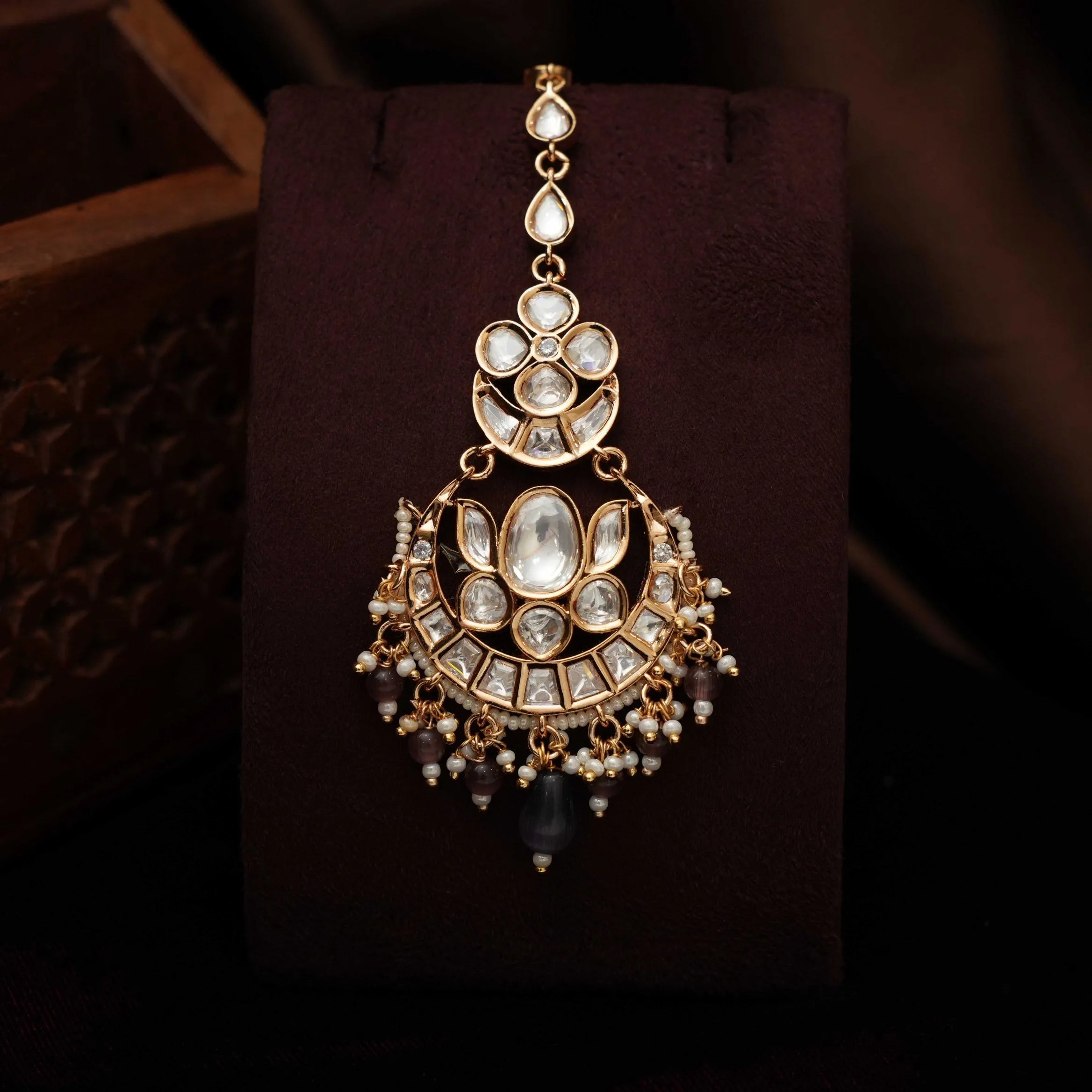 Eisha Polki Tikka - Purple