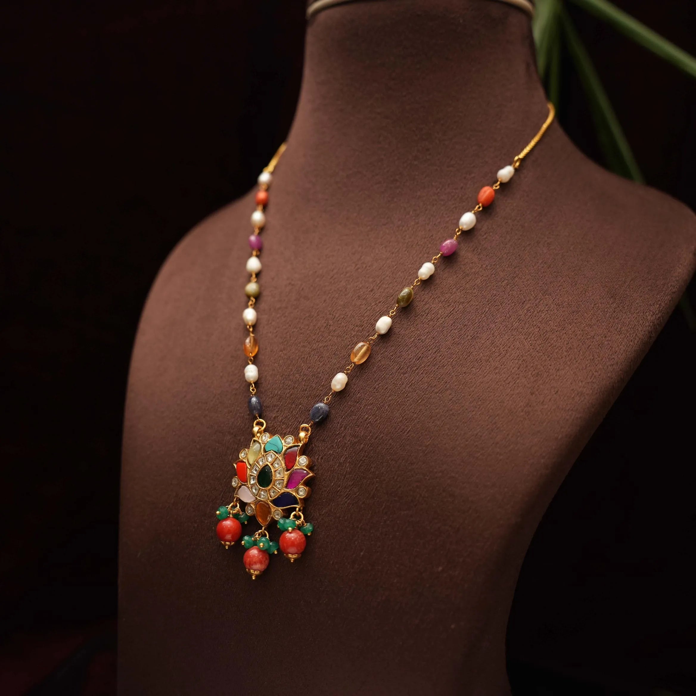 Ekagra Silver Beaded Necklace - Multicolor - Rimli Boutique