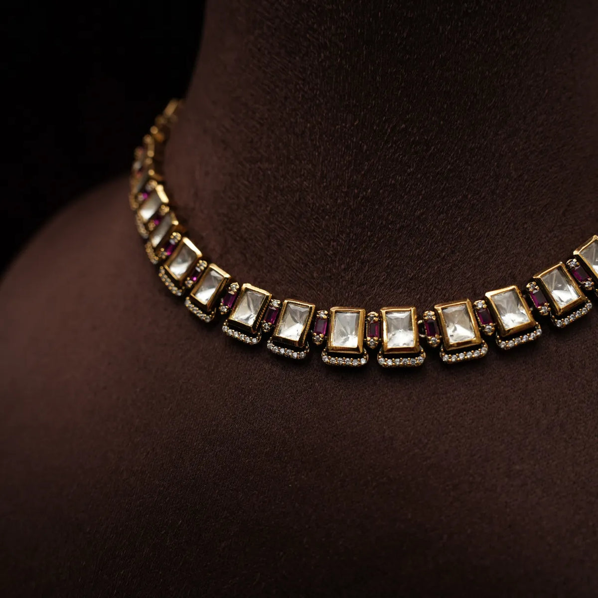 Ekanya Victorian Necklace - Red