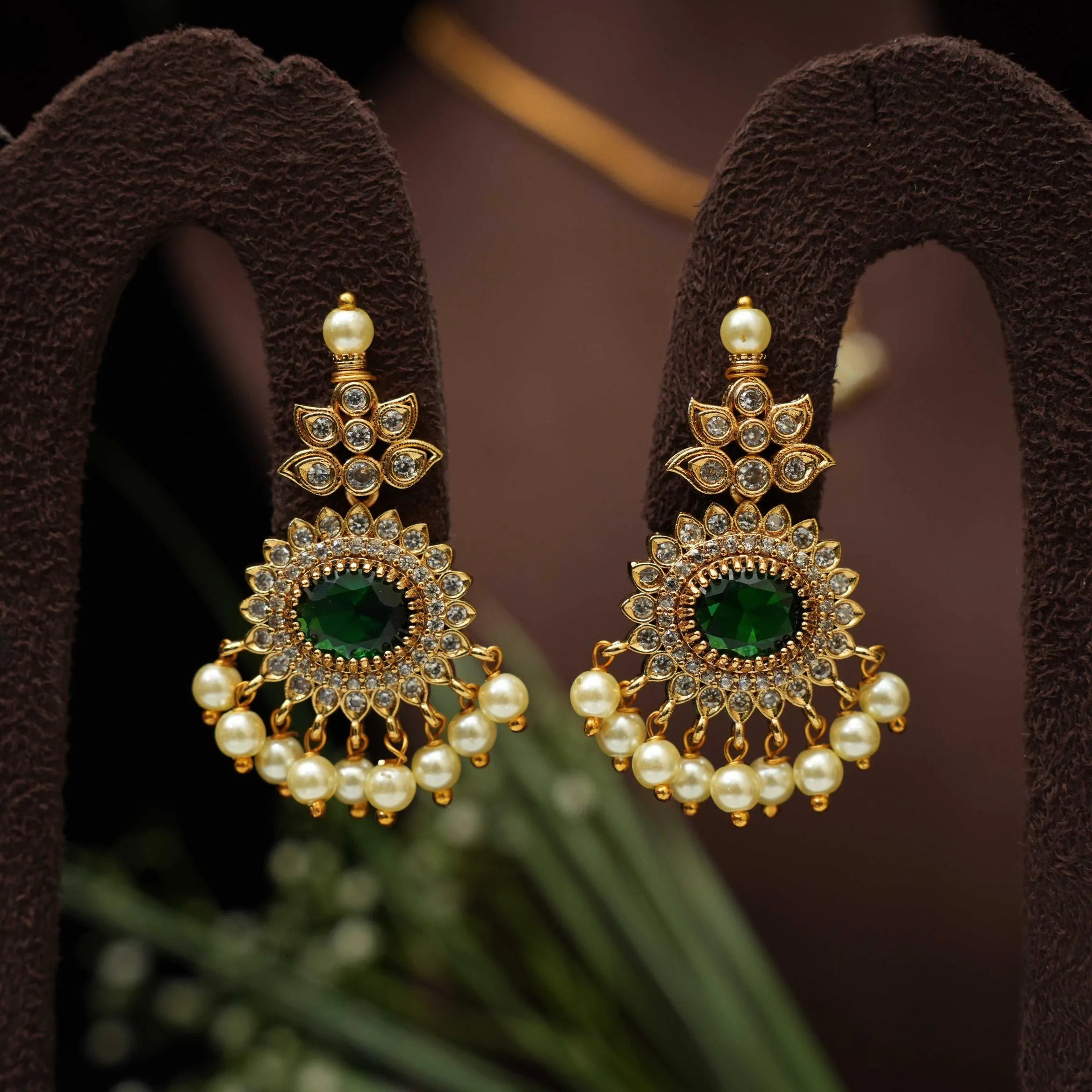 Elakiya Antique Necklace - Green