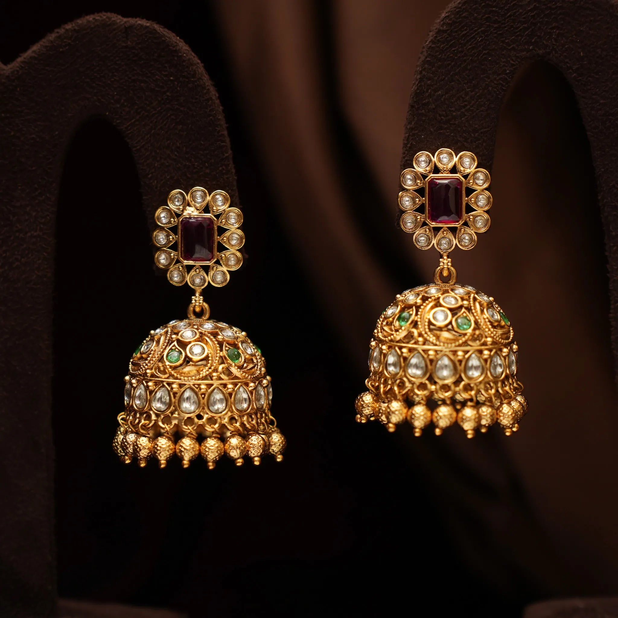 Elara Antique Jhumka Earrings