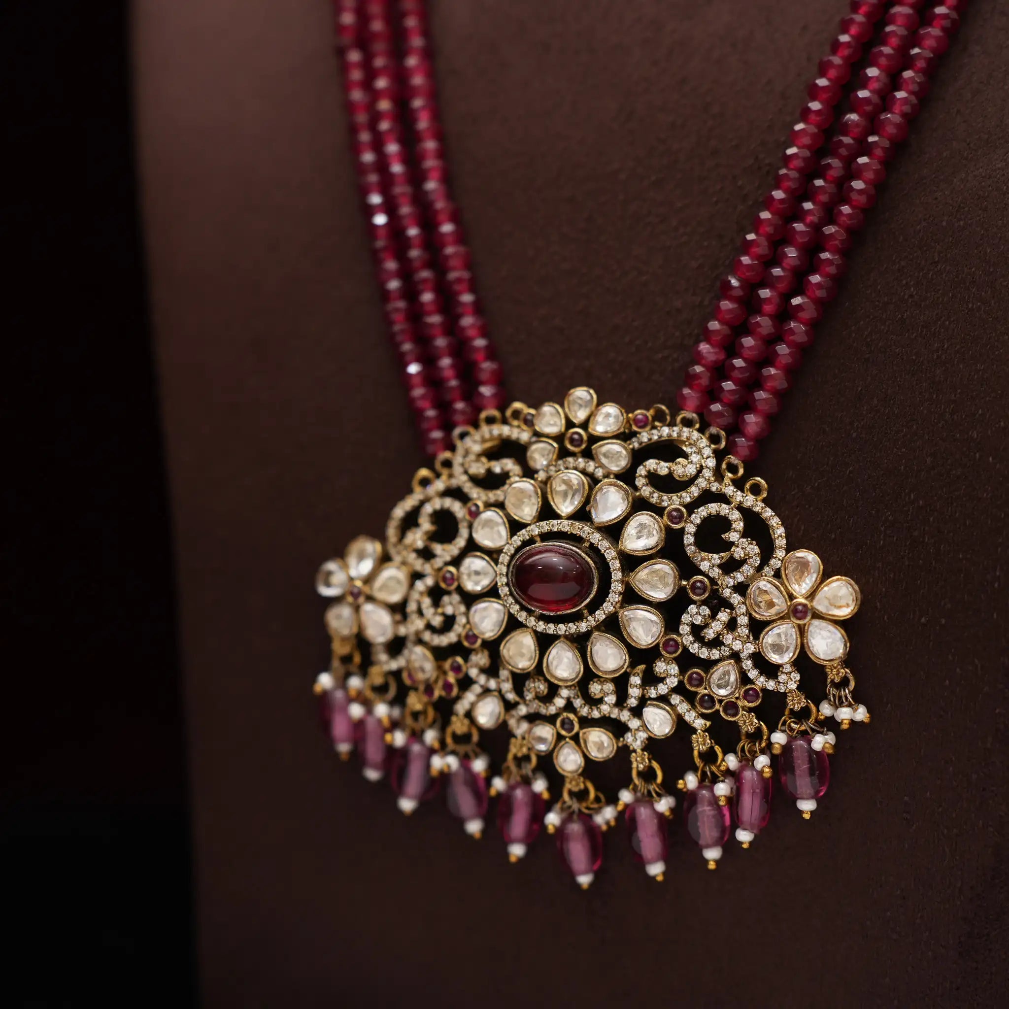 Elena Beaded Victorian Necklace