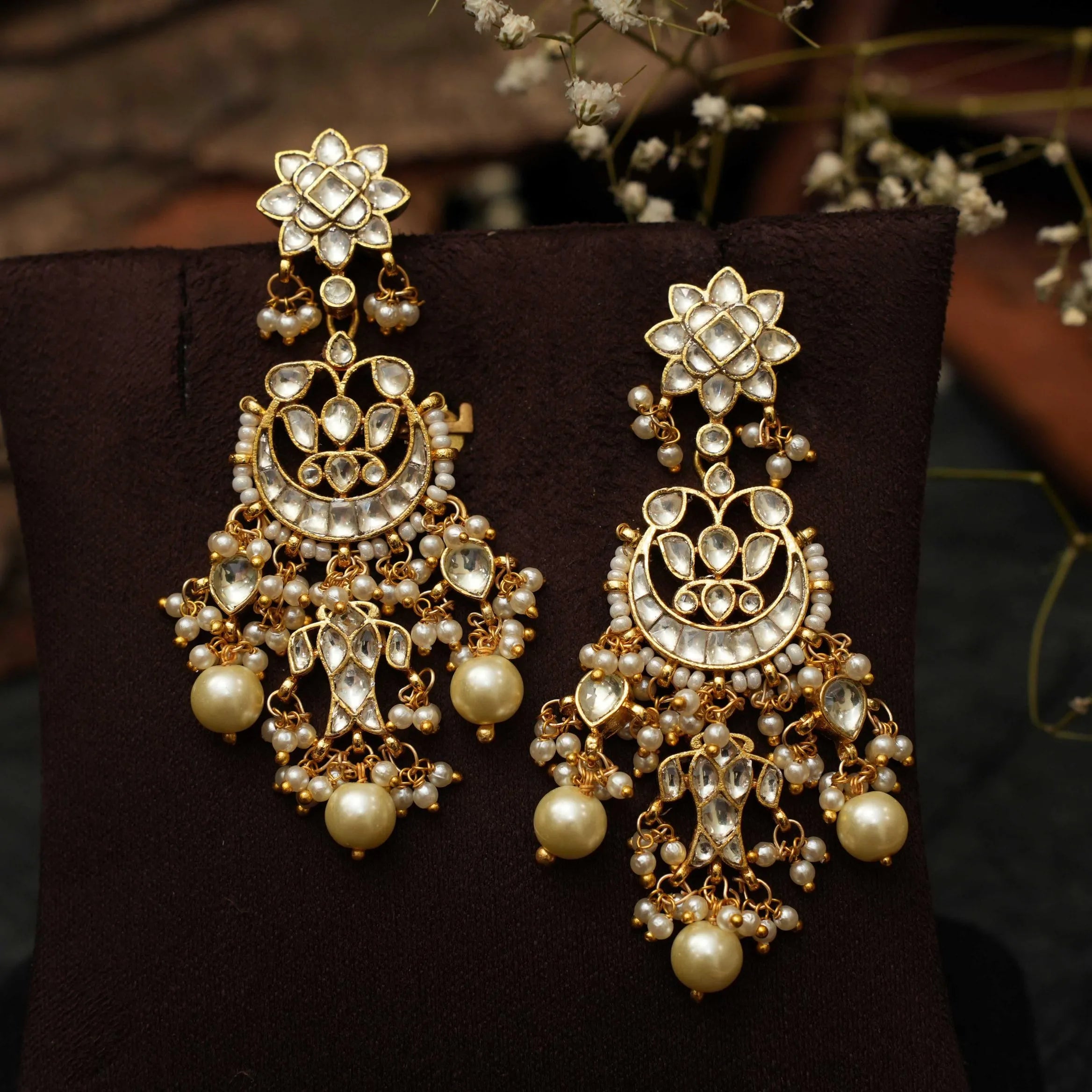 Eliana Polki Chandbali Earrings