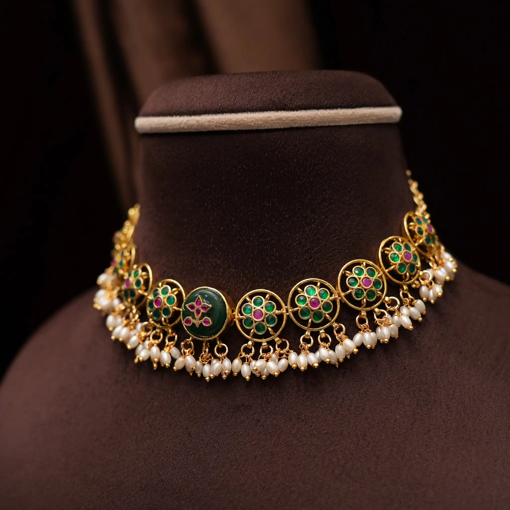 Emory Polki Necklace - Green