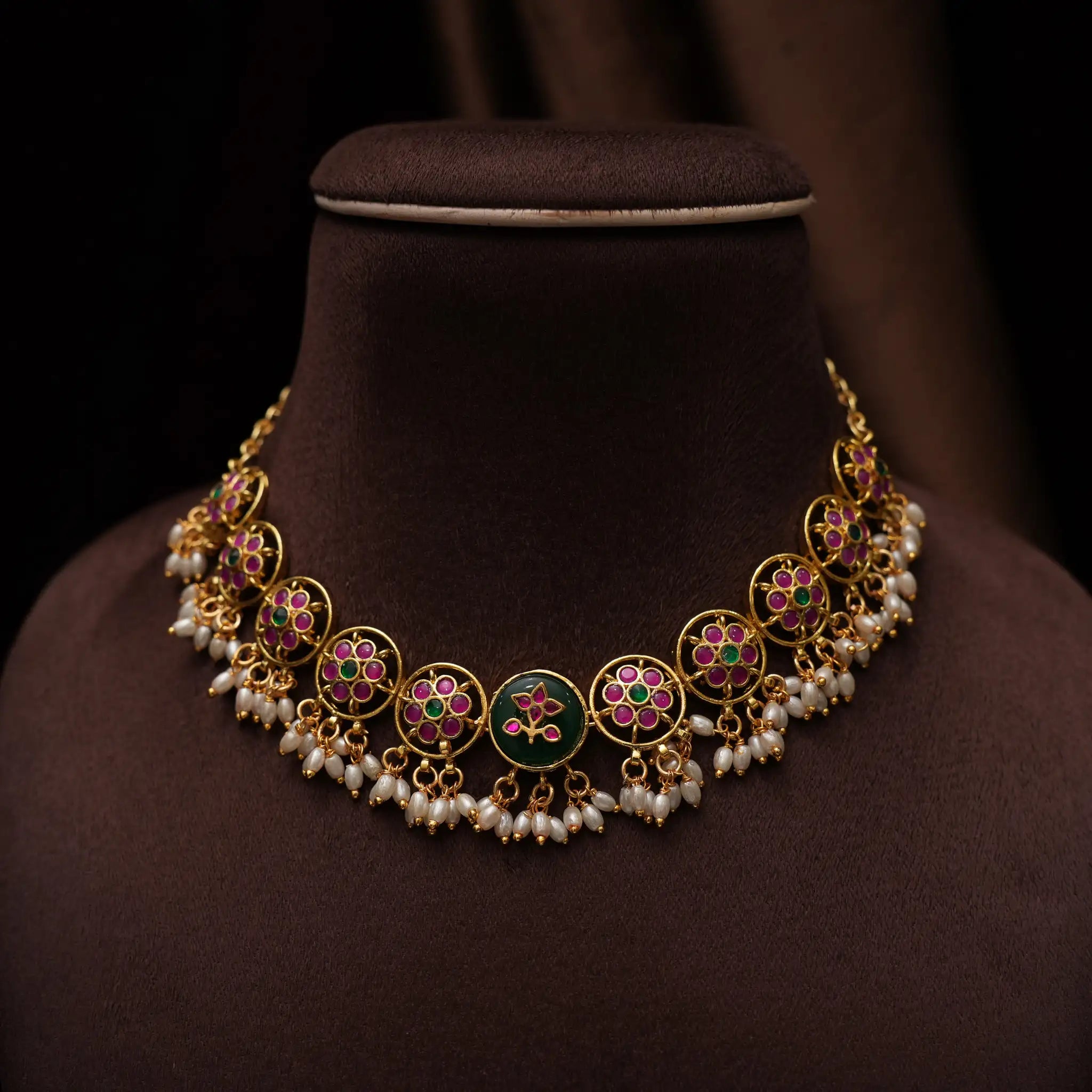 Emory Polki Necklace - Red