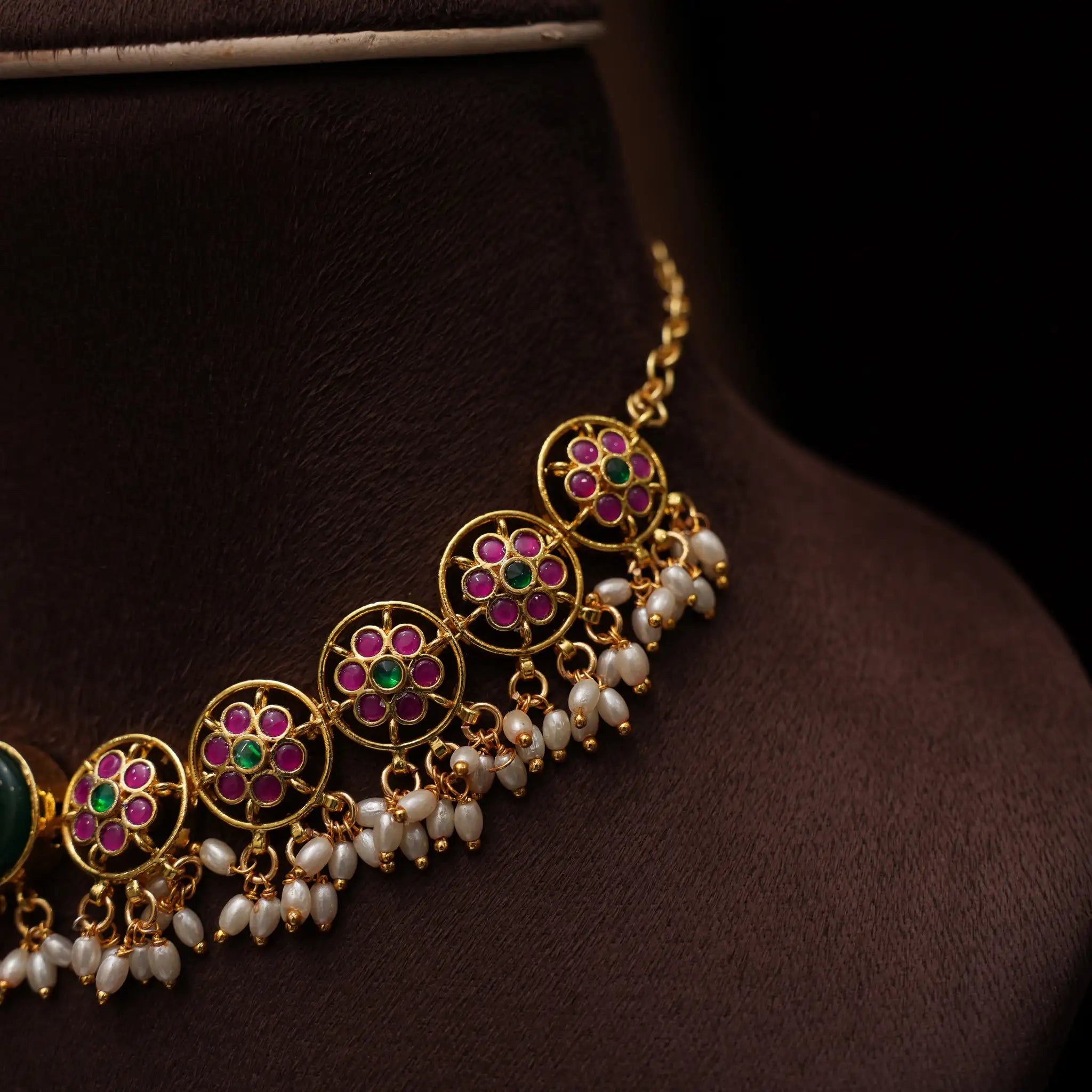 Emory Polki Necklace - Red