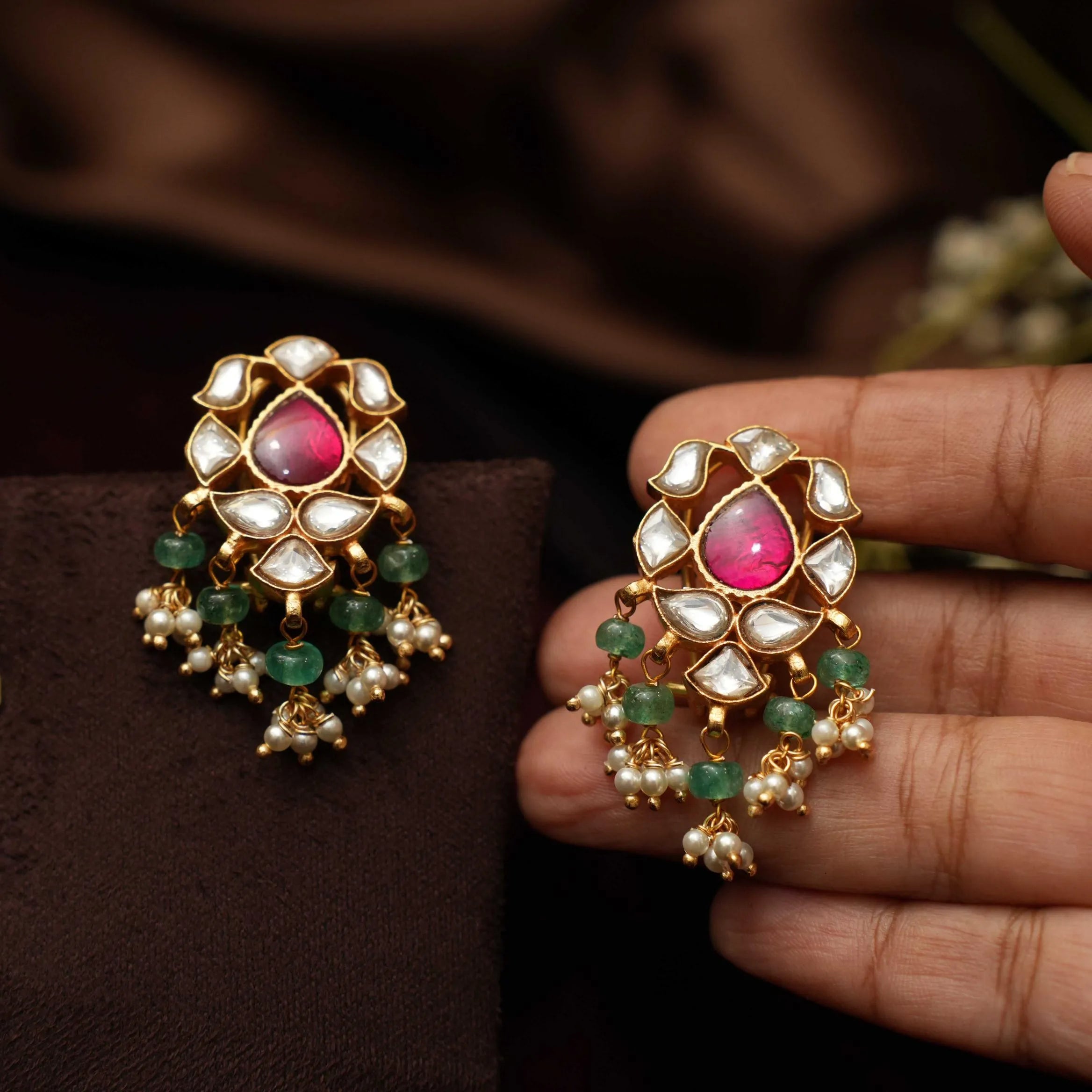 Erisha Silver Earrings - White